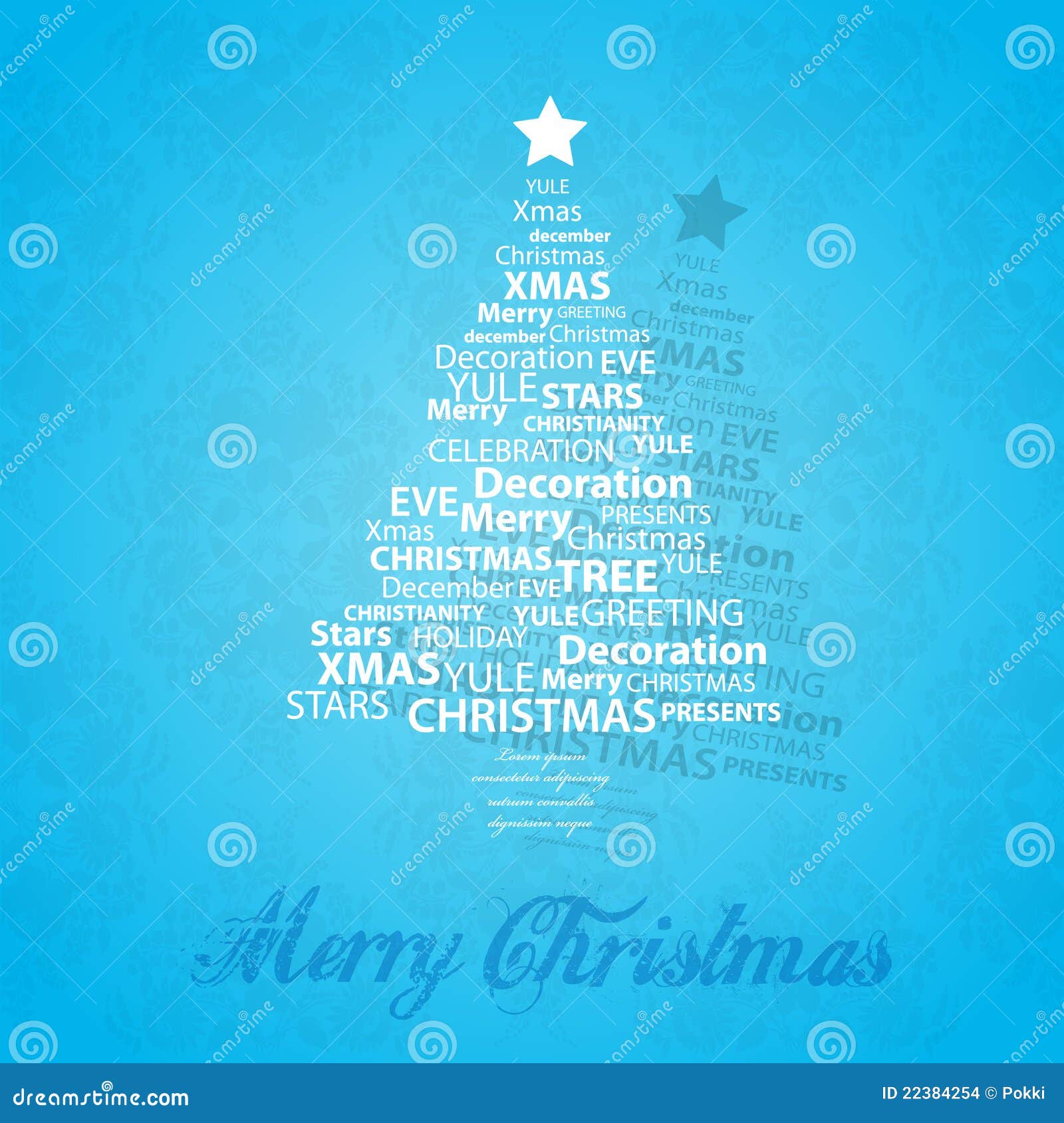 Christmas Tree of Christmas Words. Stock Vector Illustration of abstract, original 22384254