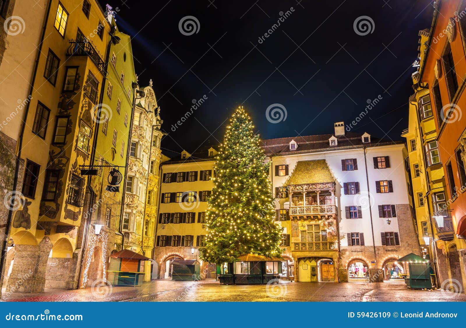 Christmas Tree in the City Centre of Innsbruck Stock Image Image of
