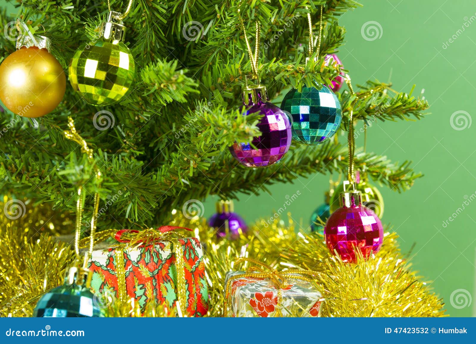 Christmas tree close up stock photo. Image of decoration 47423532