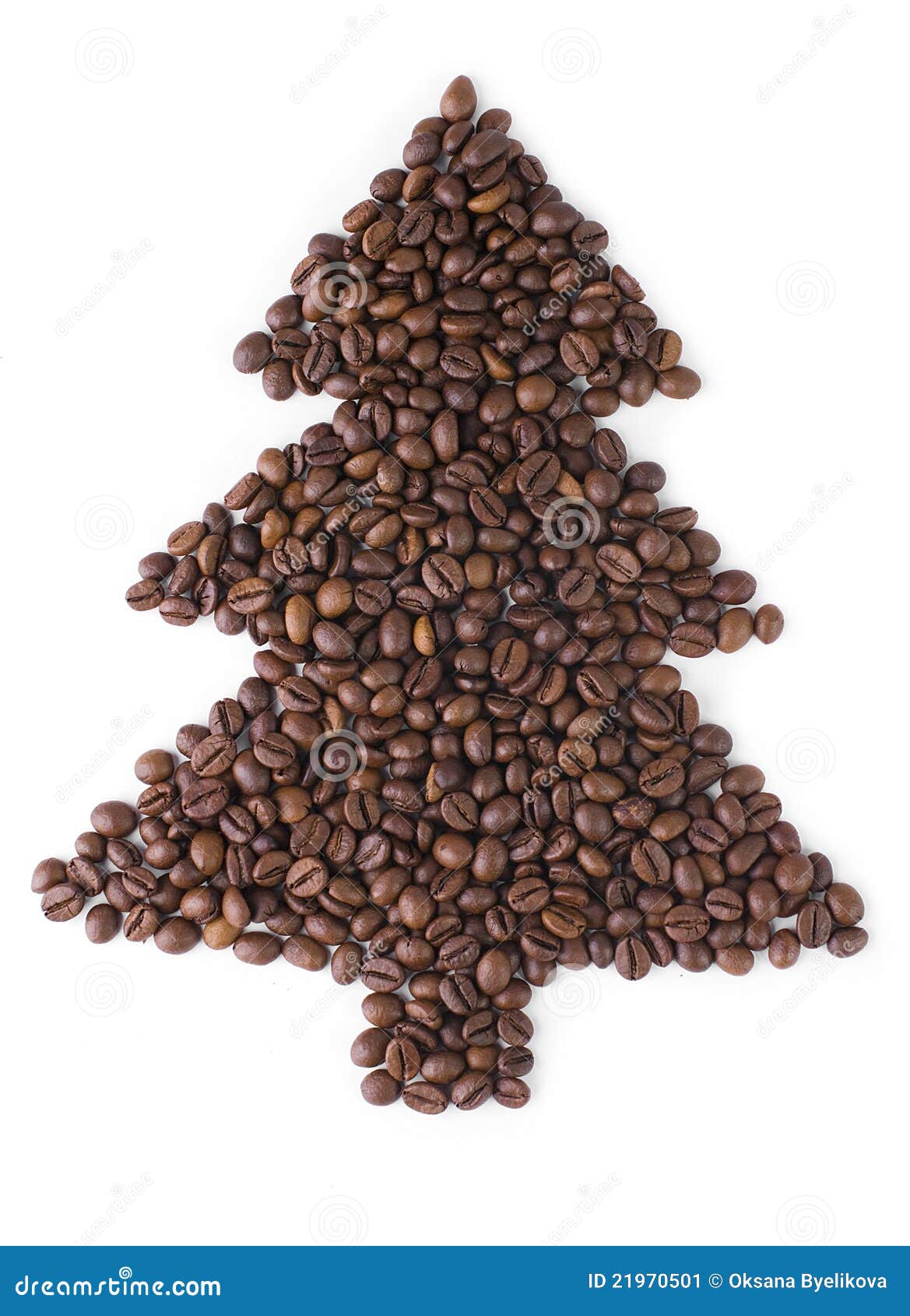 Christmas Tree from Coffee Beans. Stock Image - Image of handle, flavor
