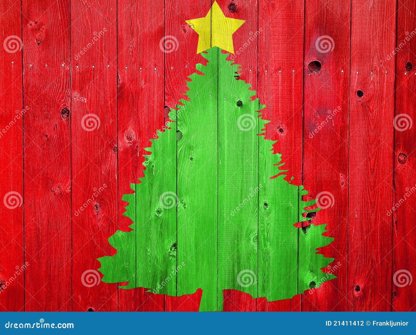 Christmas Tree on Colored Wood Stock Photo Image of color, holiday