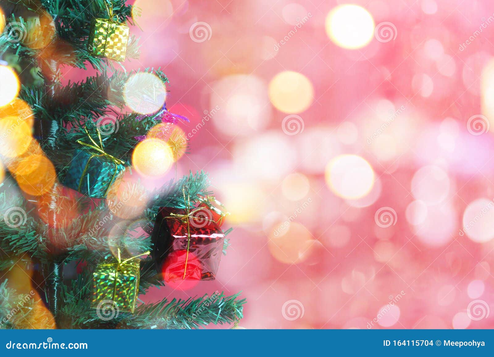 Christmas Tree and Colorful Bokeh of Celebration Background and Have ...