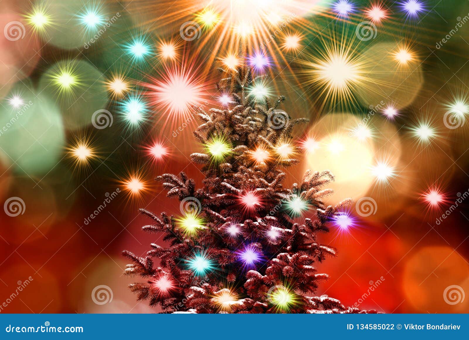 Christmas Tree With Colorful Lights 