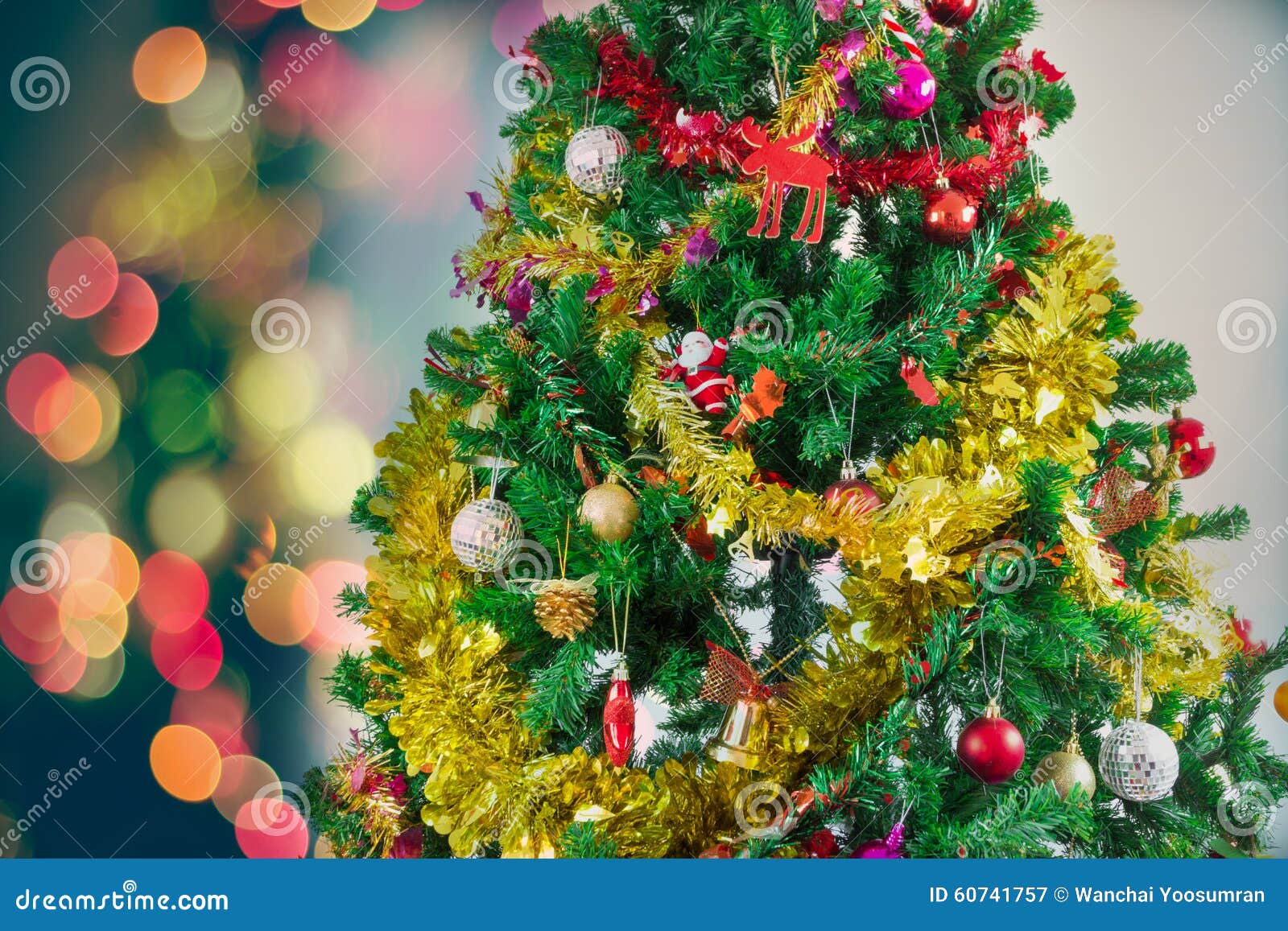 Christmas Tree with Colorful Ornaments Stock Image Image of ornaments