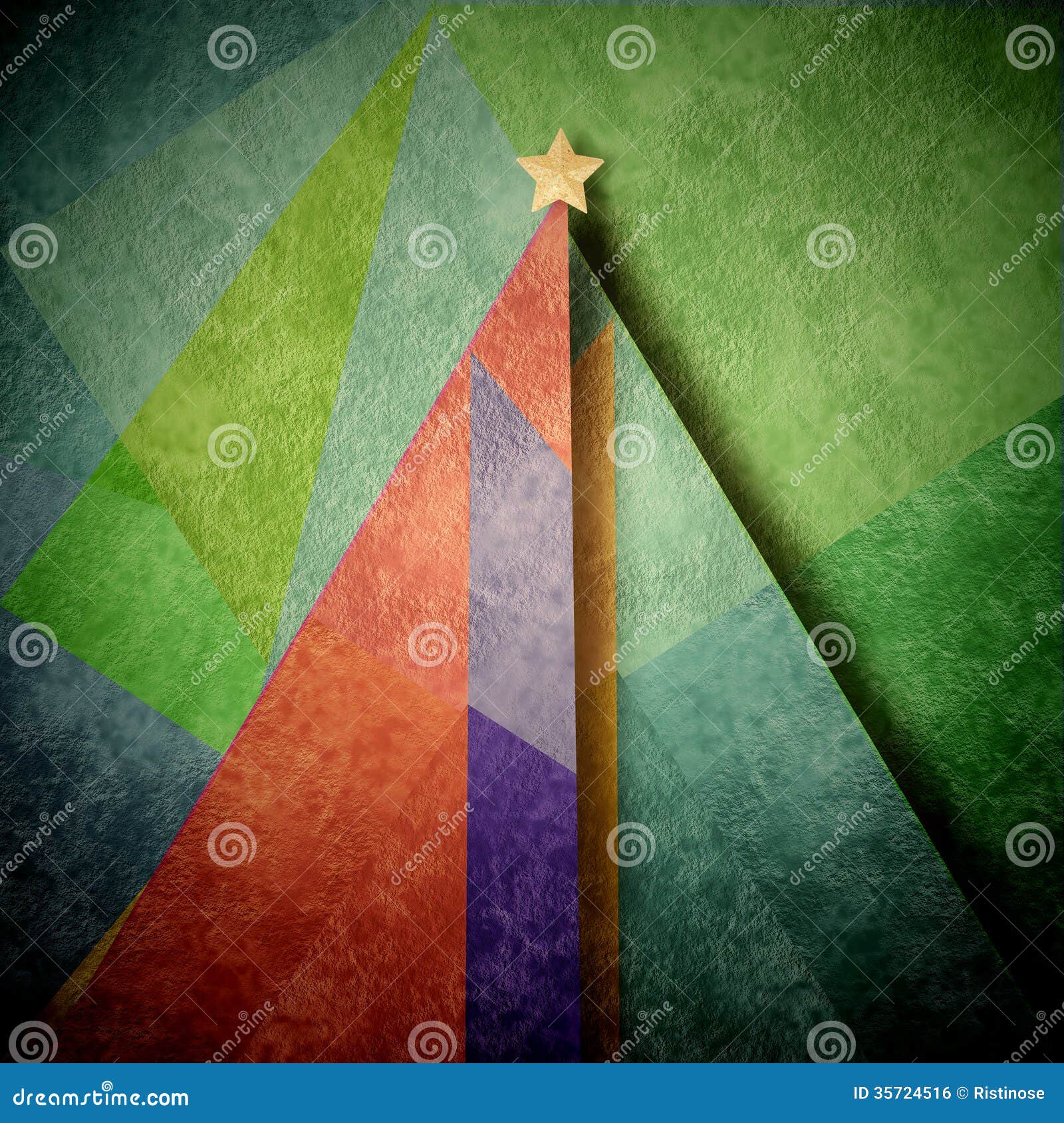 christmas tree contemporany greeting card