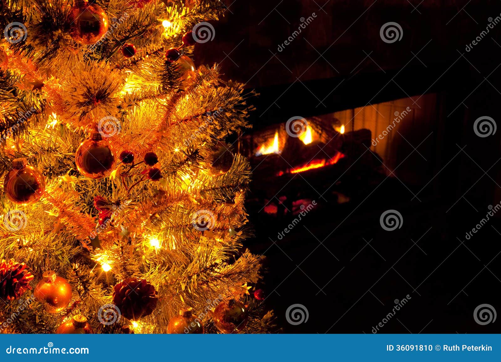 Christmas Tree stock photo. Image of flame, interior - 36091810