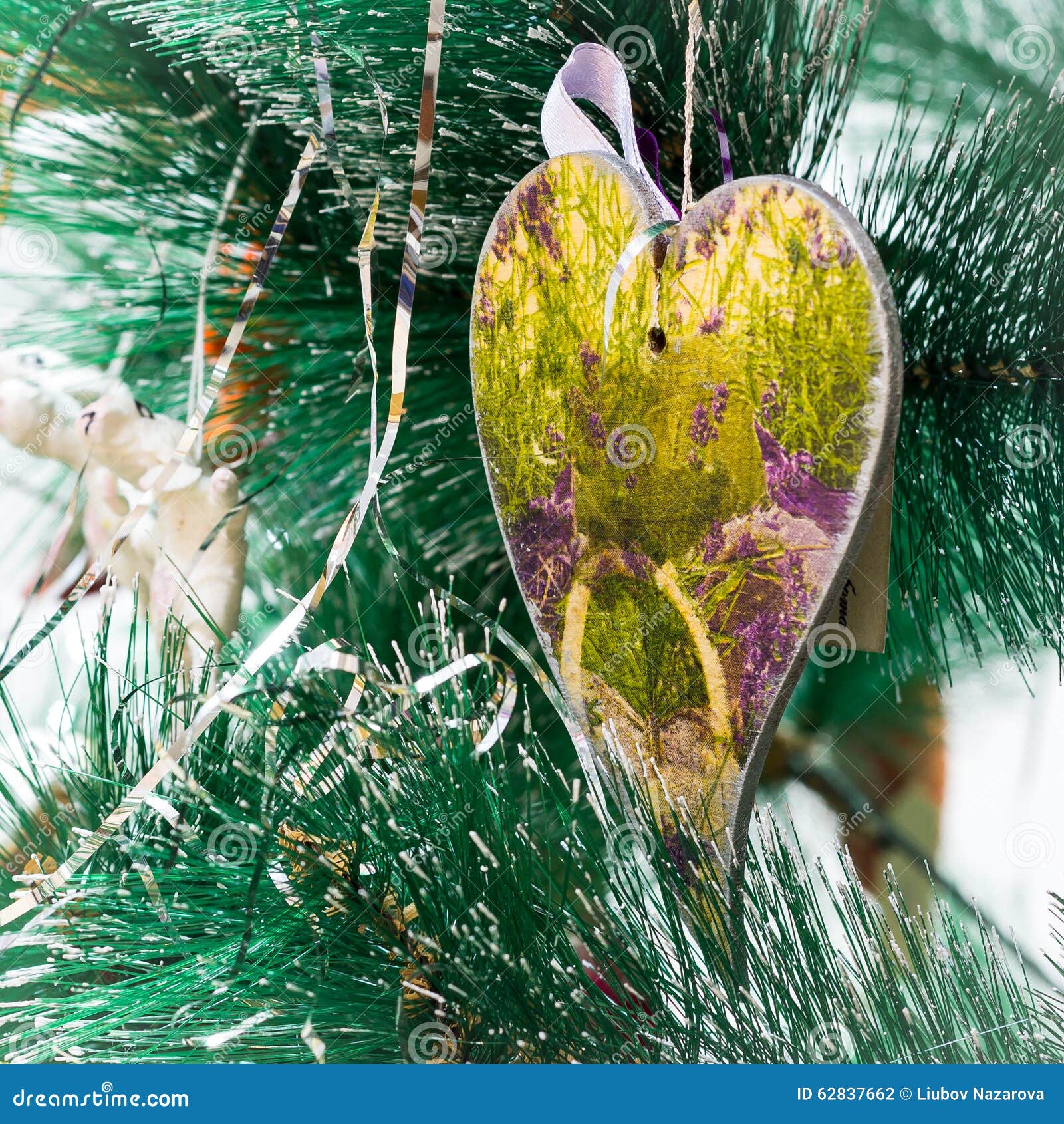 Christmas Tree Decorated with Hearts Stock Photo Image of heap