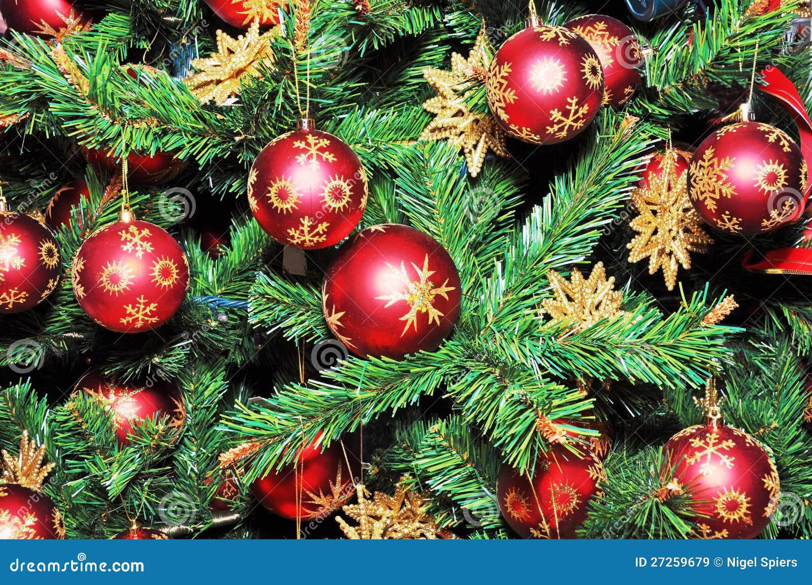 christmas tree decorated with red balls stock image christmas tree decorated with red balls stock image