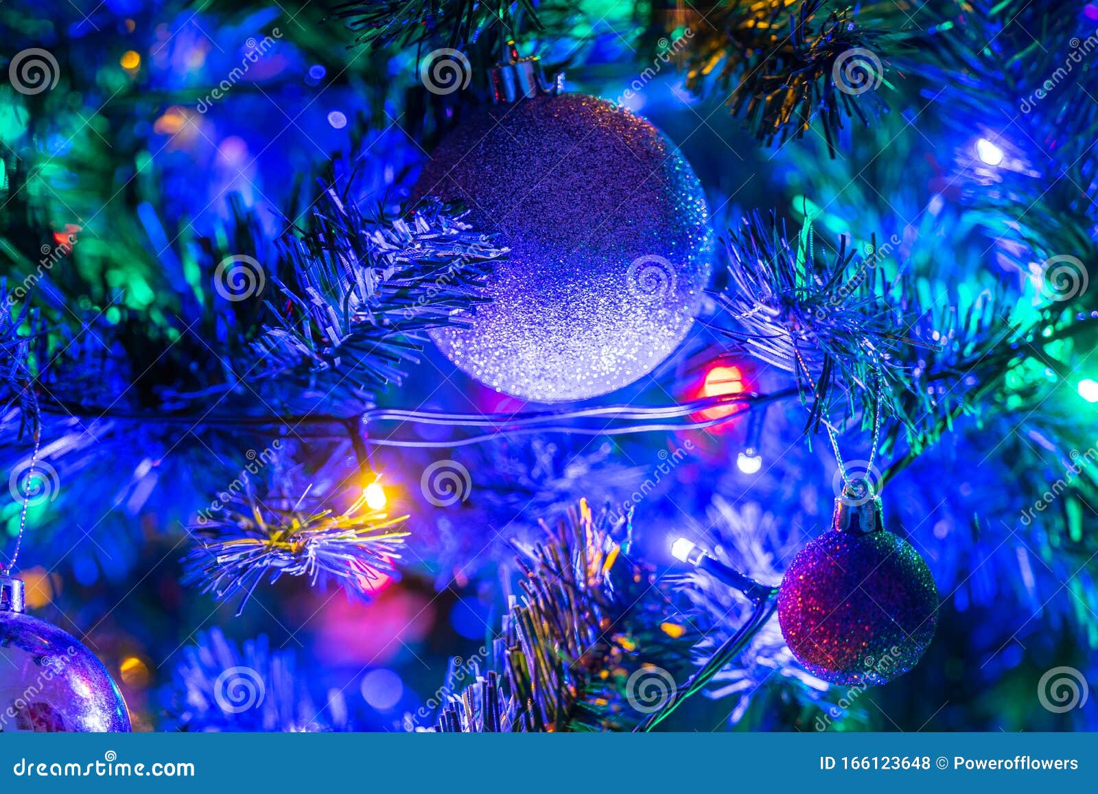 Christmas Tree Decorated with Vintage Ornaments Stock Photo Image of