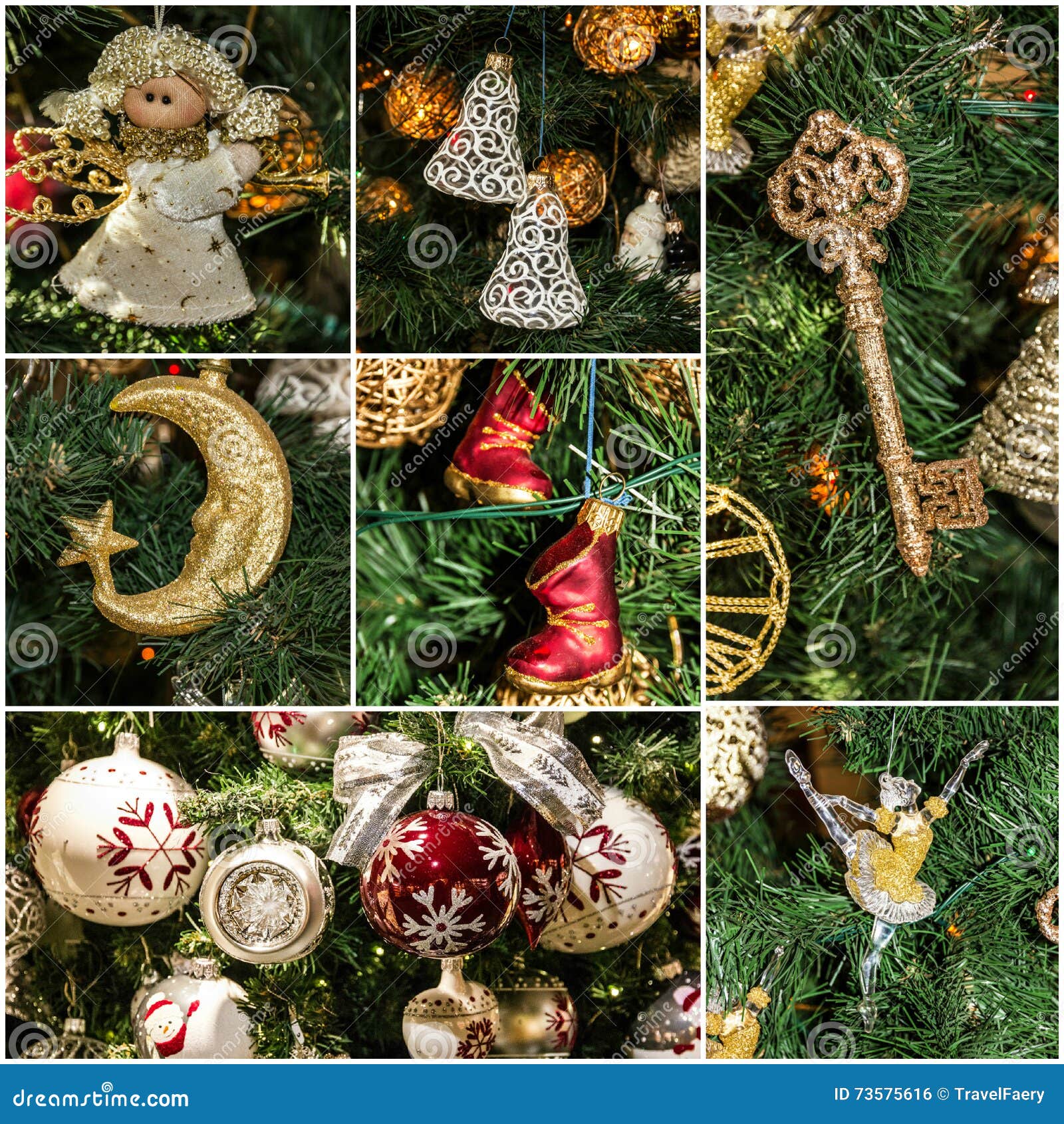 Christmas Tree Decoration Collage Holiday Stock Photo Image of