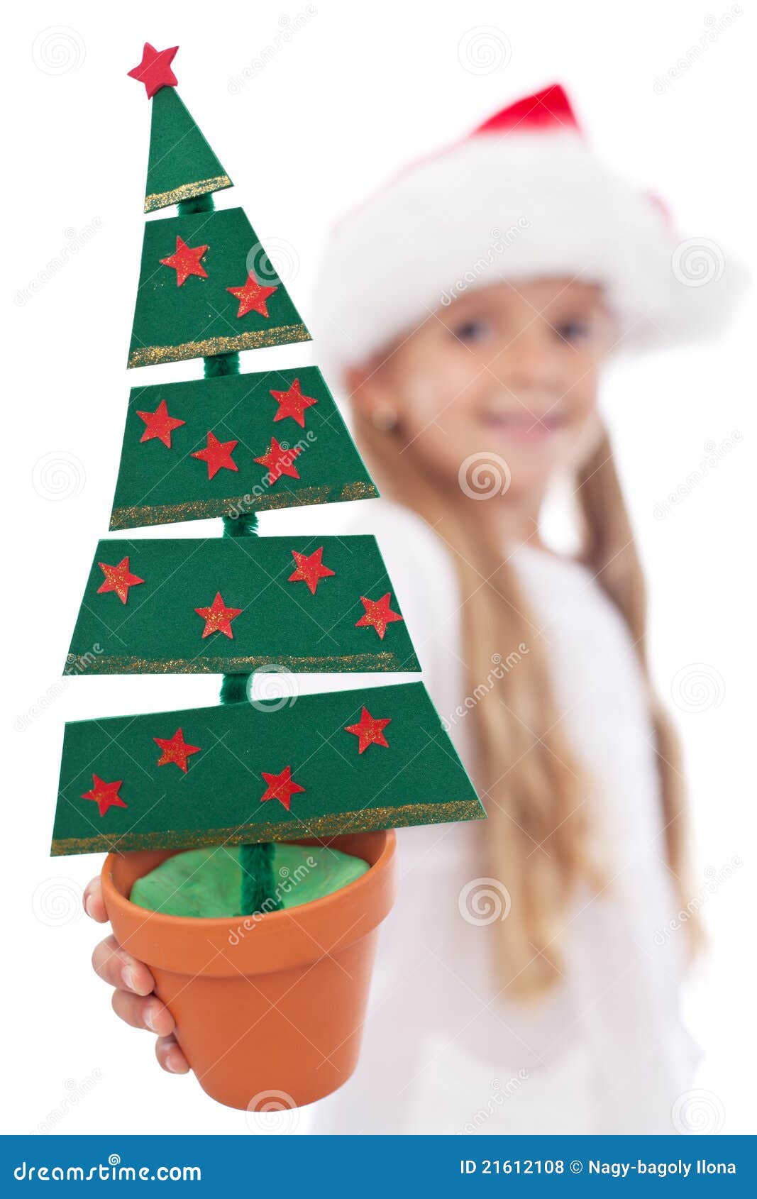 Christmas Tree Decoration in Litte Girl Hand Stock Photo Image of