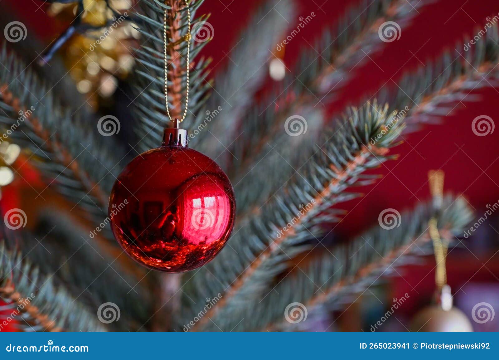 Christmas Tree Decorations. Dressing the Christmas Tree Stock Image