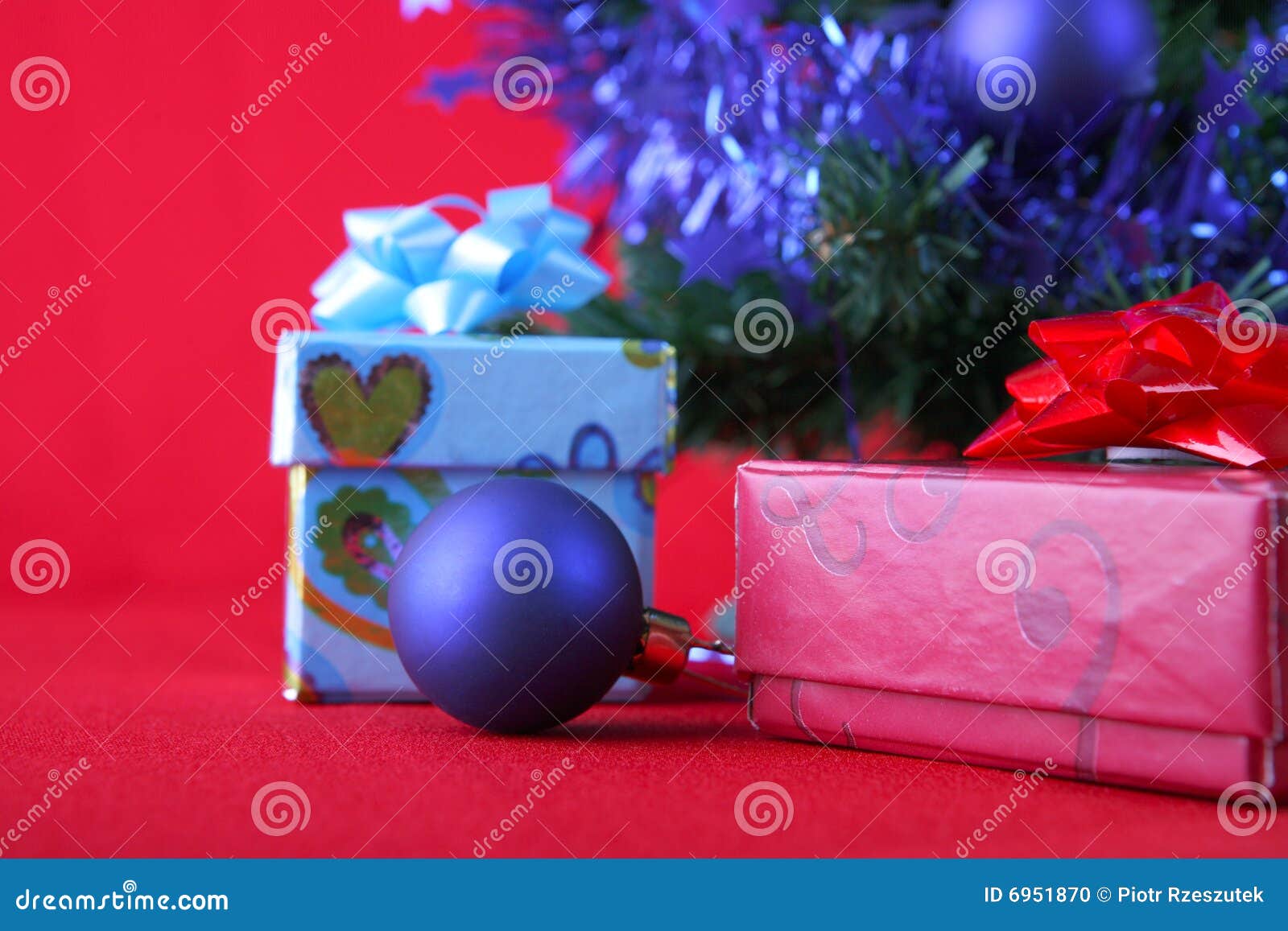 Christmas Tree with Decorations and Gifts Stock Photo Image of party