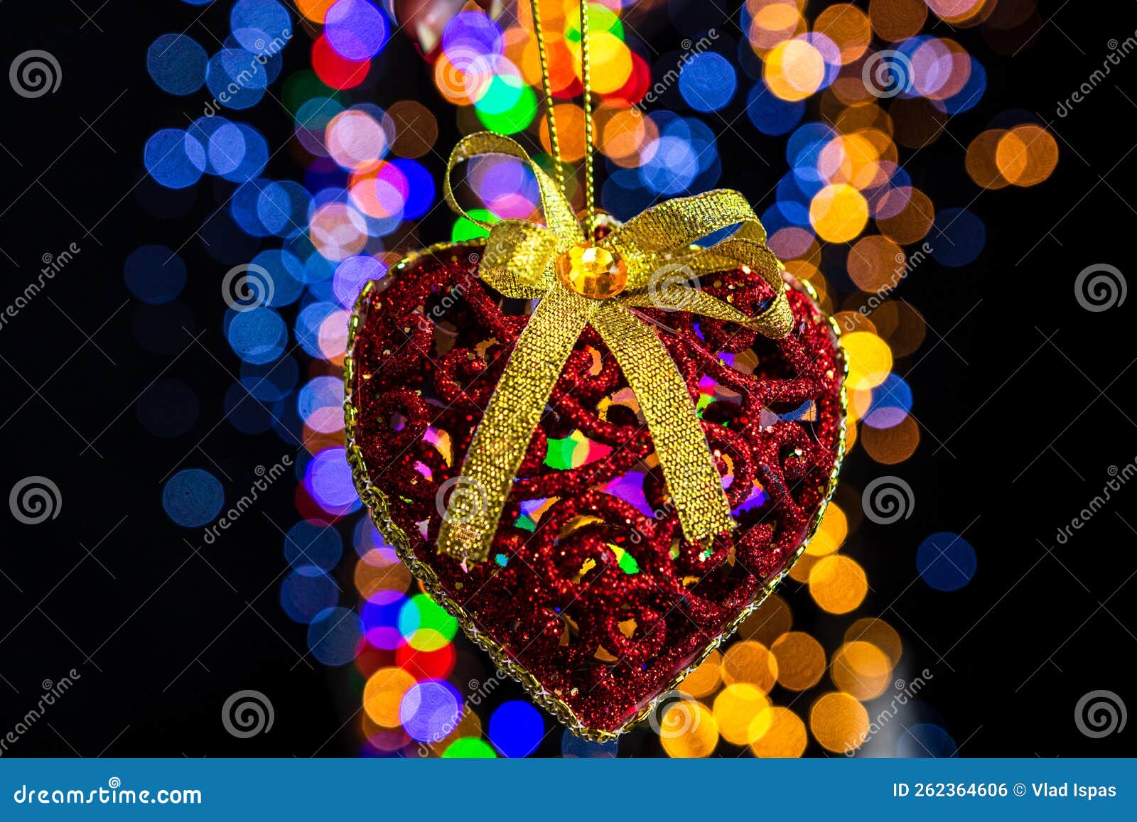 Christmas Tree Decorations with Christmas Lights Stock Photo Image of