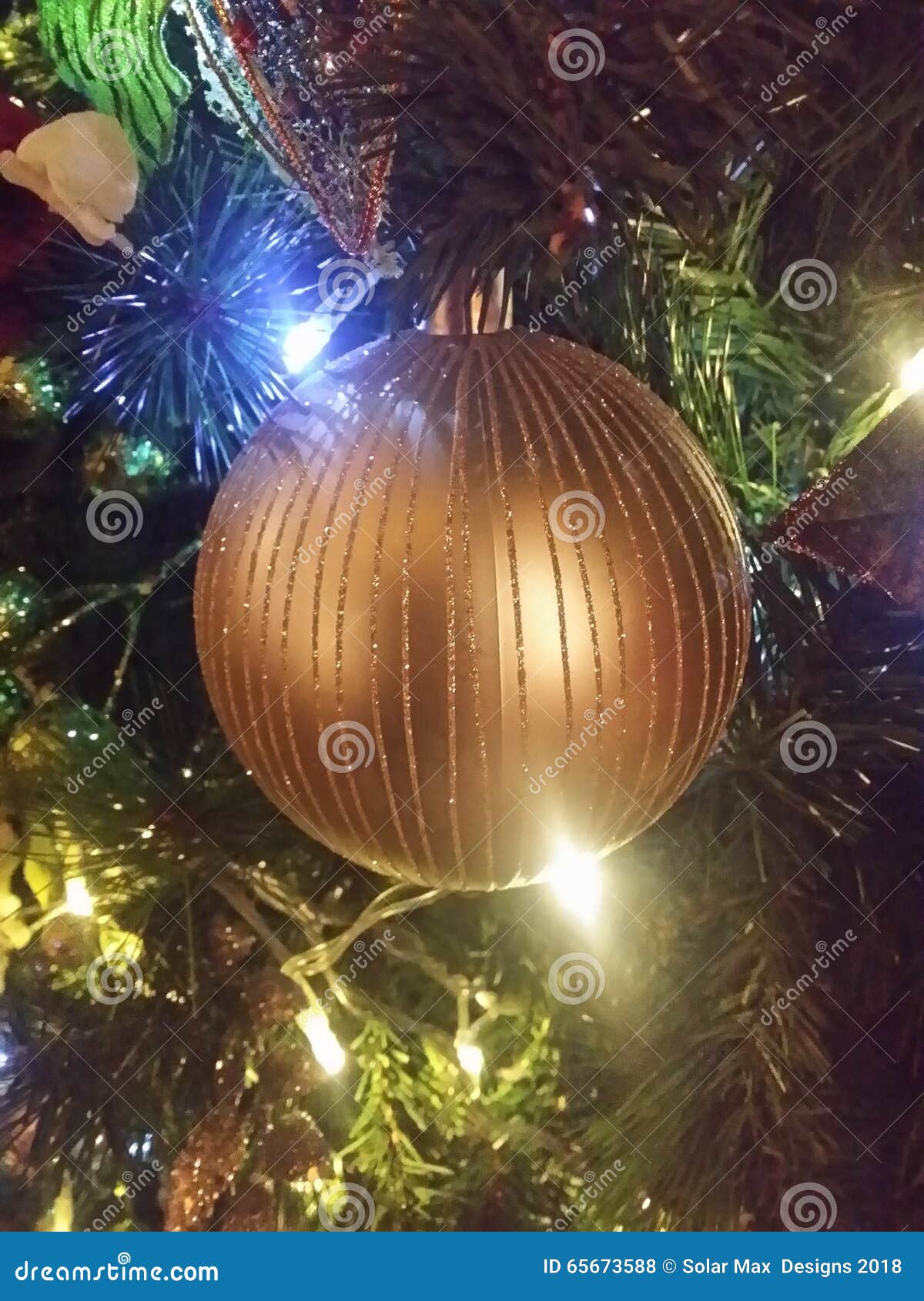 Christmas Tree Decorative Lights Blue Green Stock Photo Image of