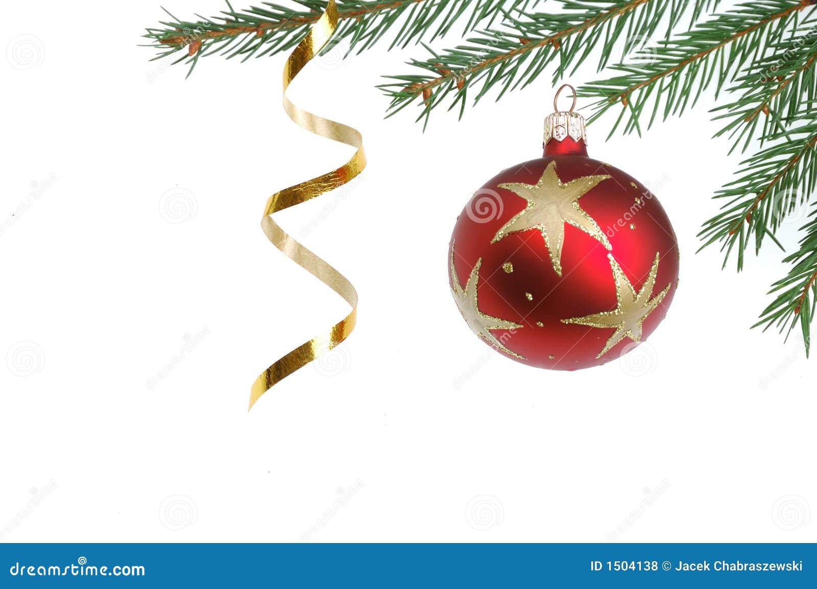 Christmas tree decoration on white background