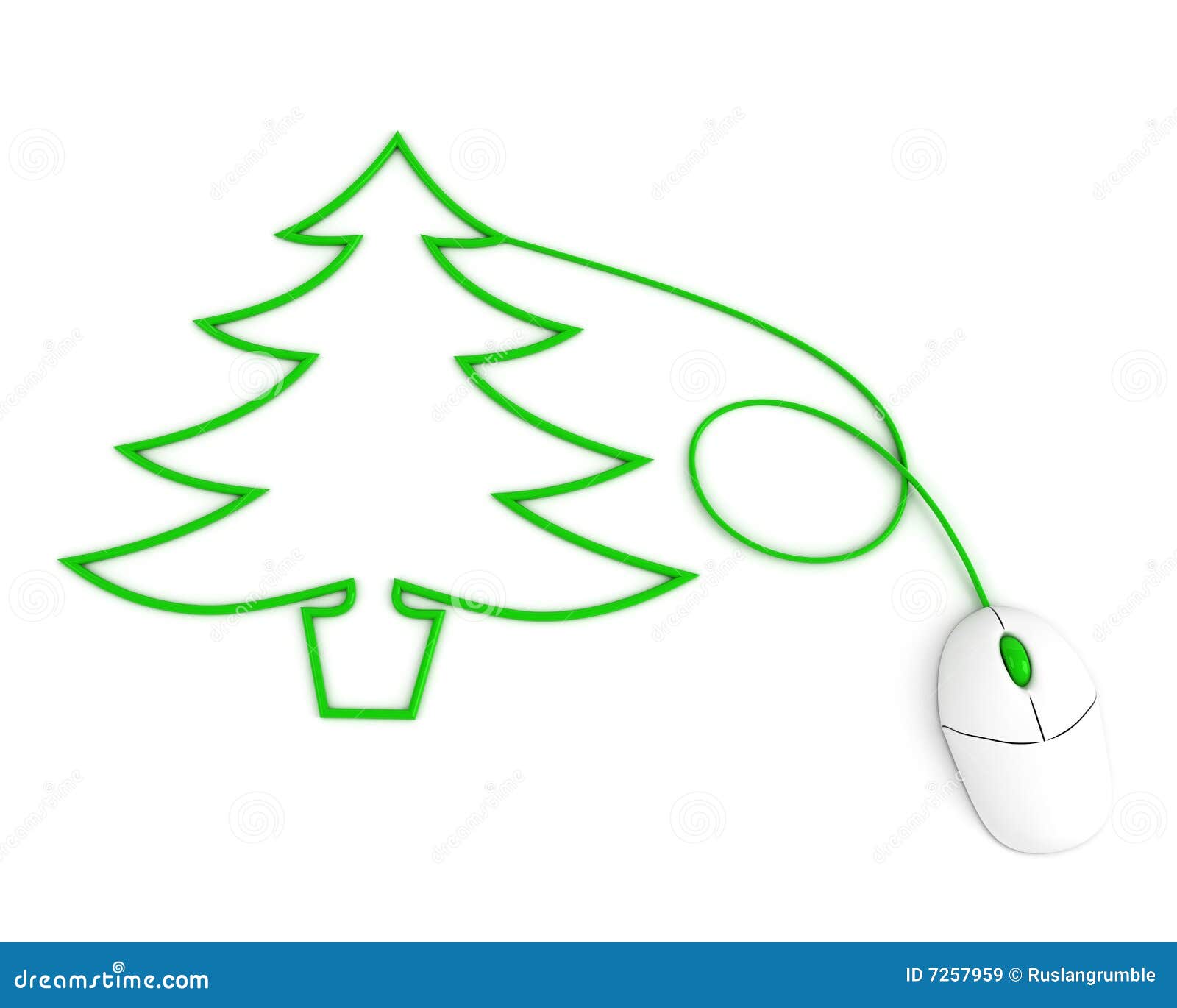 Christmas Tree Depicted With Computer Mouse Cable Royalty 