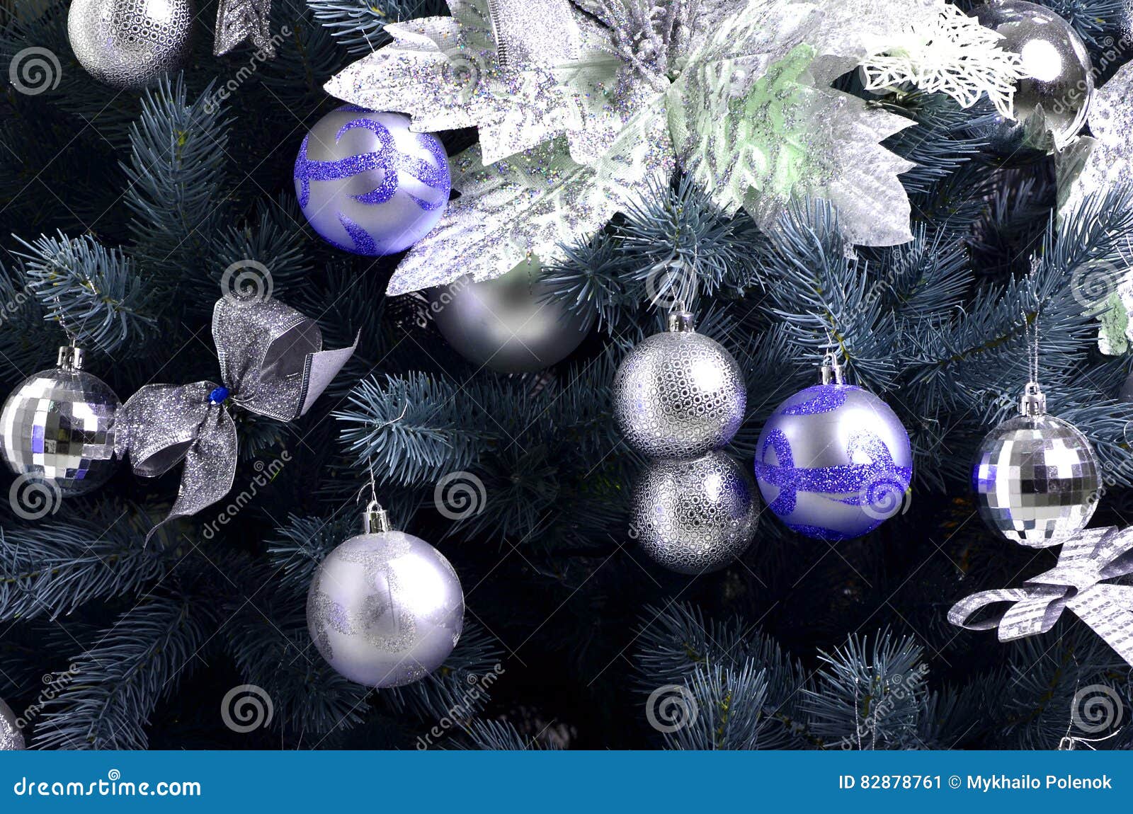 Christmas tree details stock image. Image of ball, celebrate - 82878761