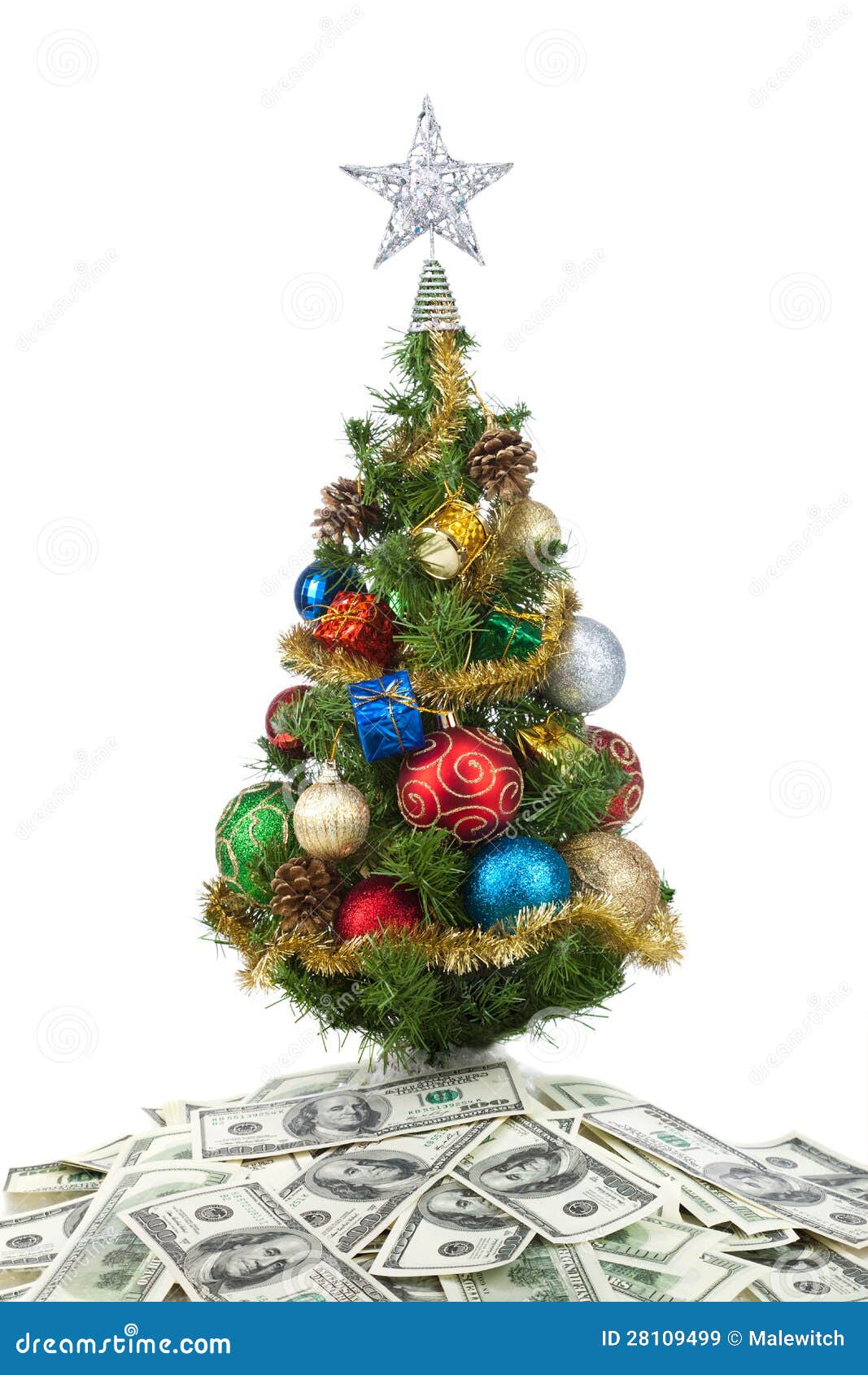 Christmas Tree&dollars2 Stock Image Image of gift, holiday 28109499