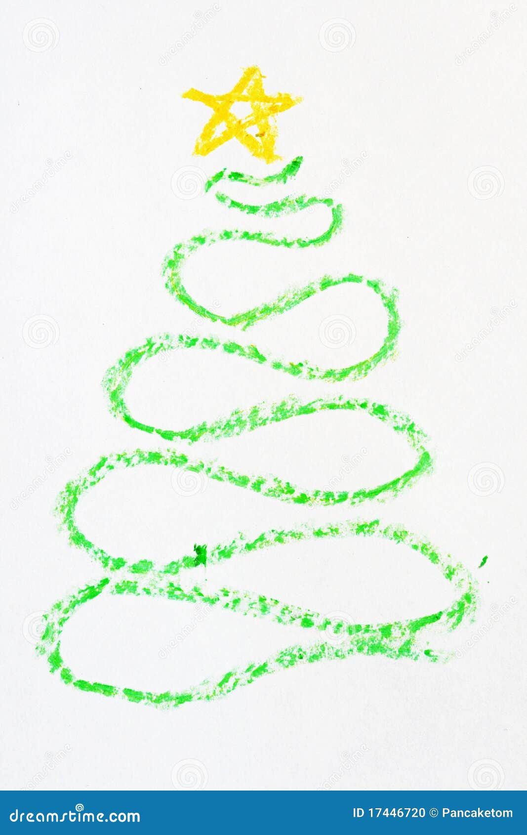 Christmas Tree Drawn in Crayon Stock Photo Image of holiday, drawing