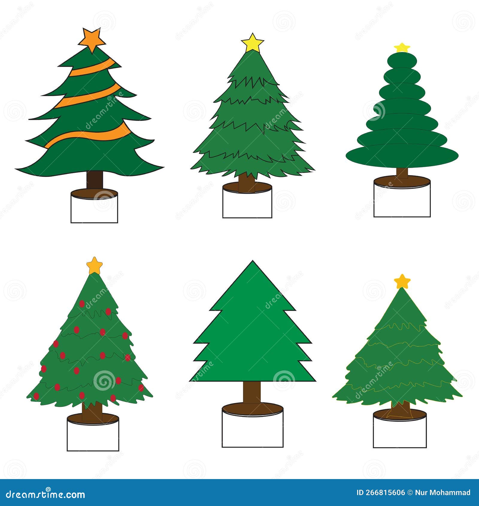 Christmas Tree Editable Silhouette File Stock Illustration