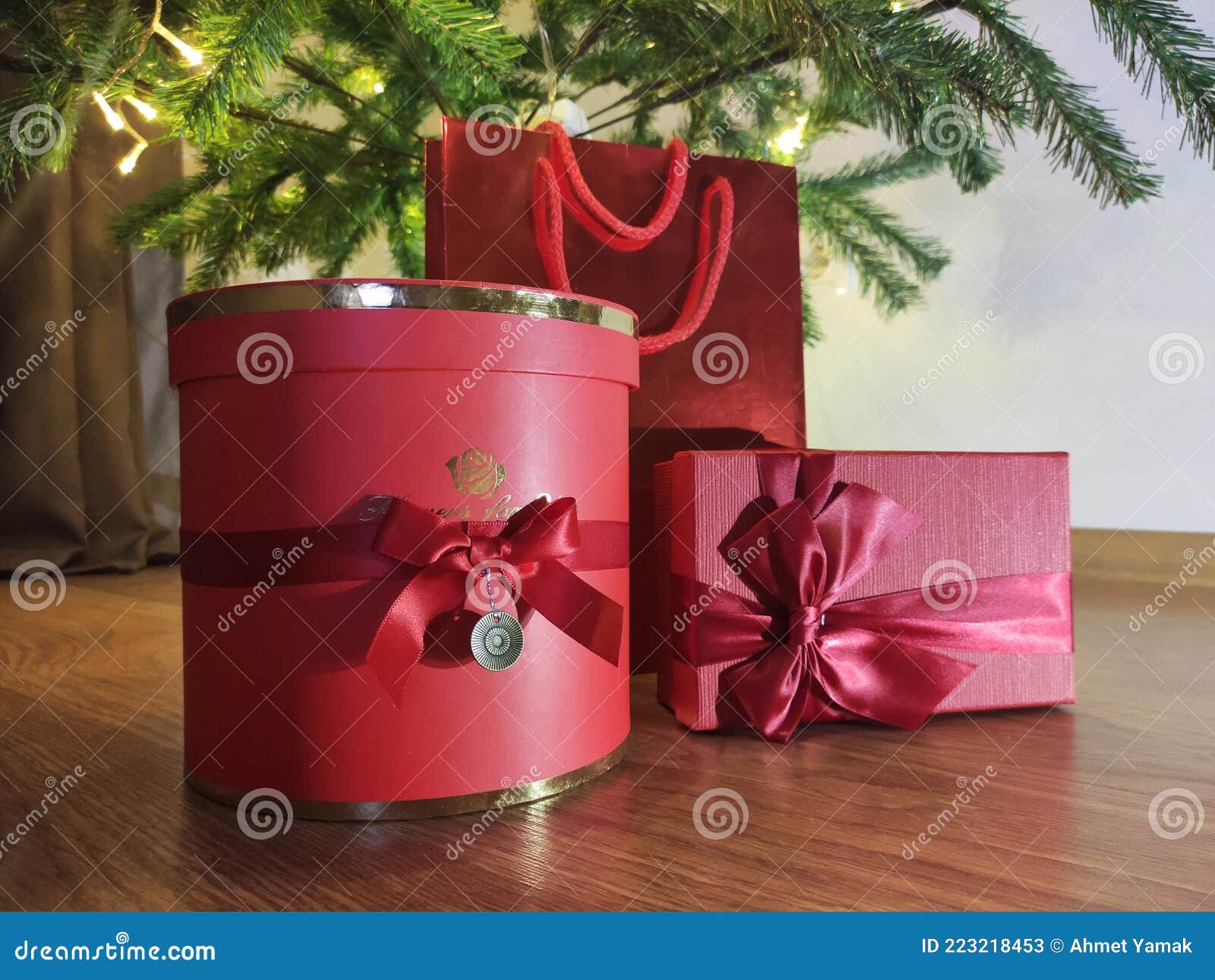 Christmas Tree with Gift Boxes Stock Image Image of holiday