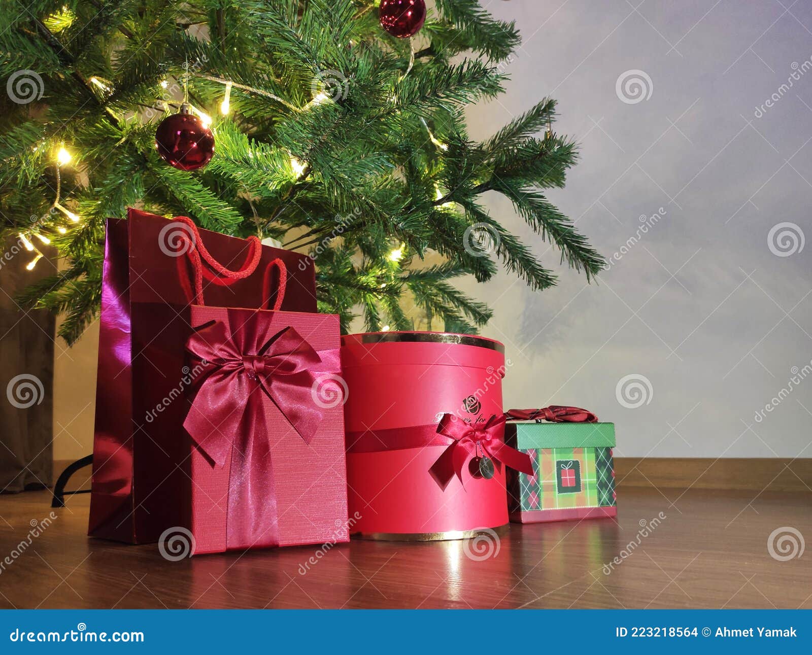 Christmas Tree with Gift Boxes Stock Photo Image of december