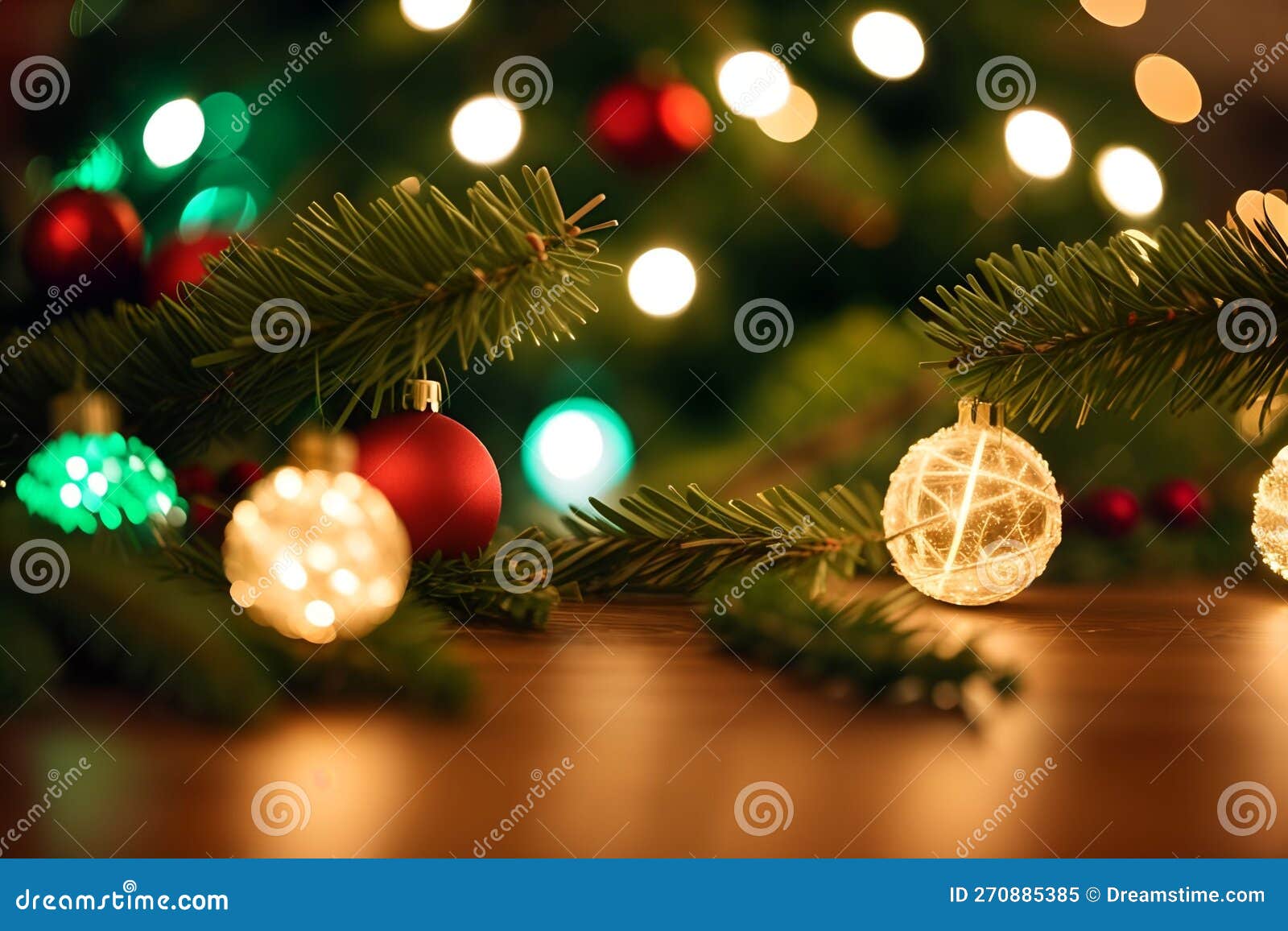 Christmas Tree with Gifts, Lights and Other Objects. the Magic of