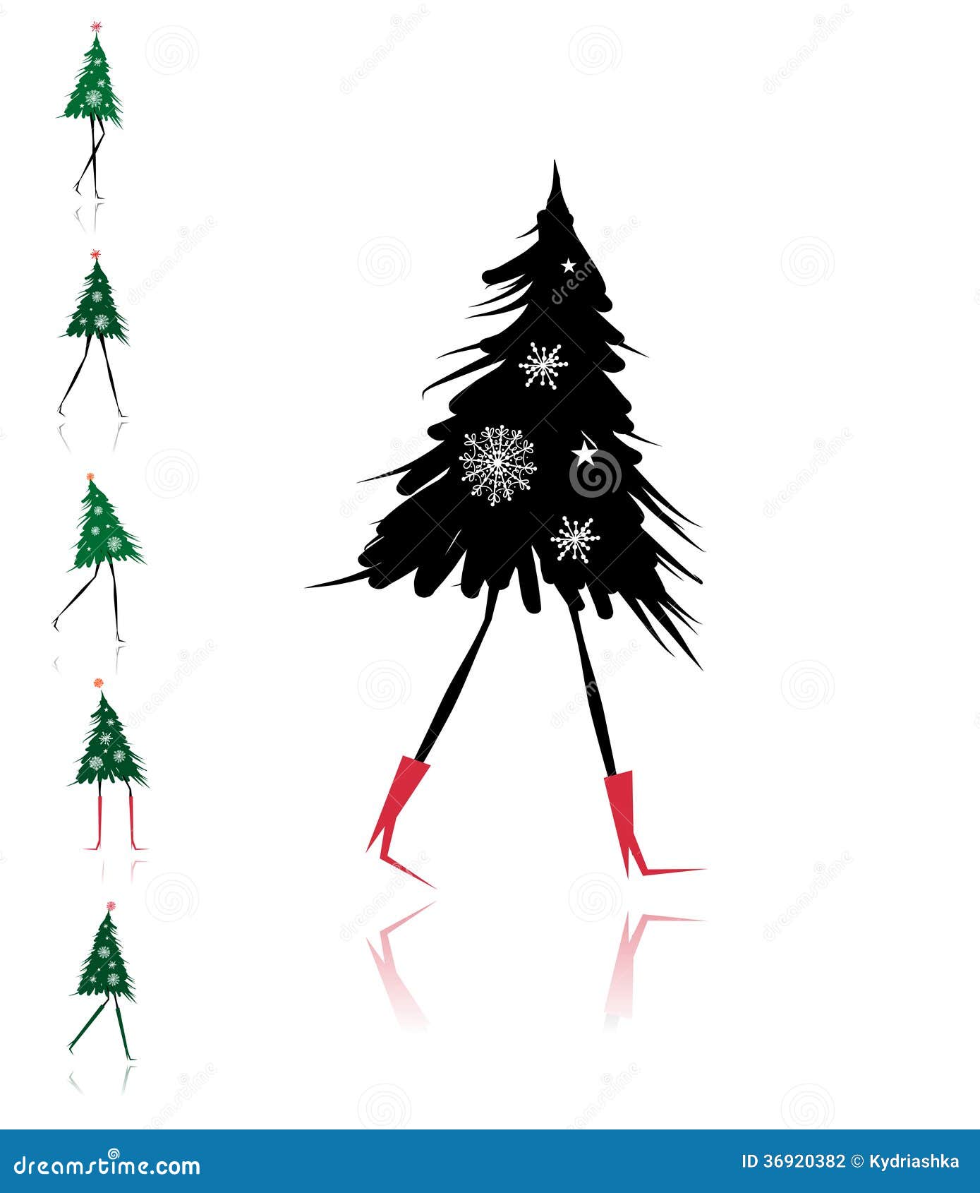 Christmas Tree Girl for Your Design Stock Vector Illustration of girl