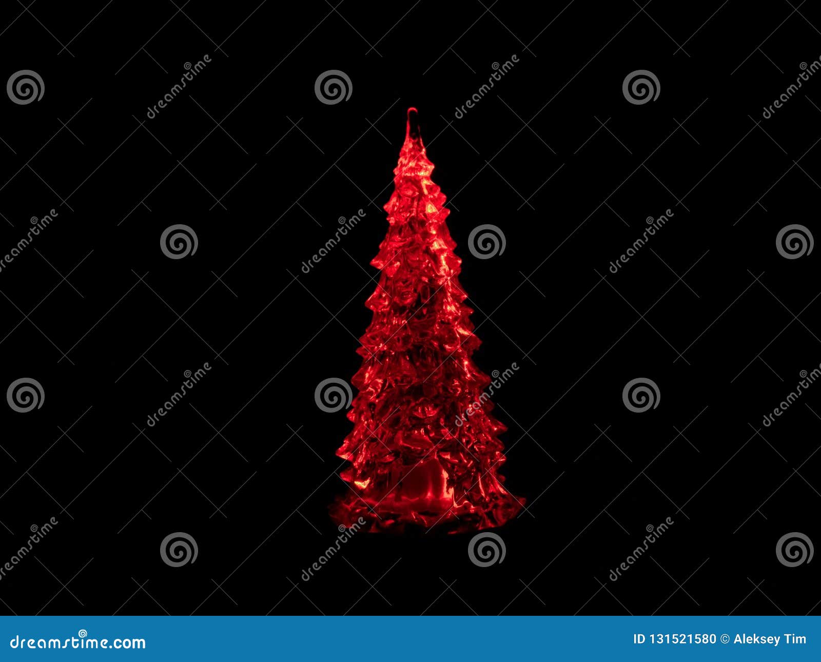 Christmas Tree Glowing in the Black Background Stock Photo Image of