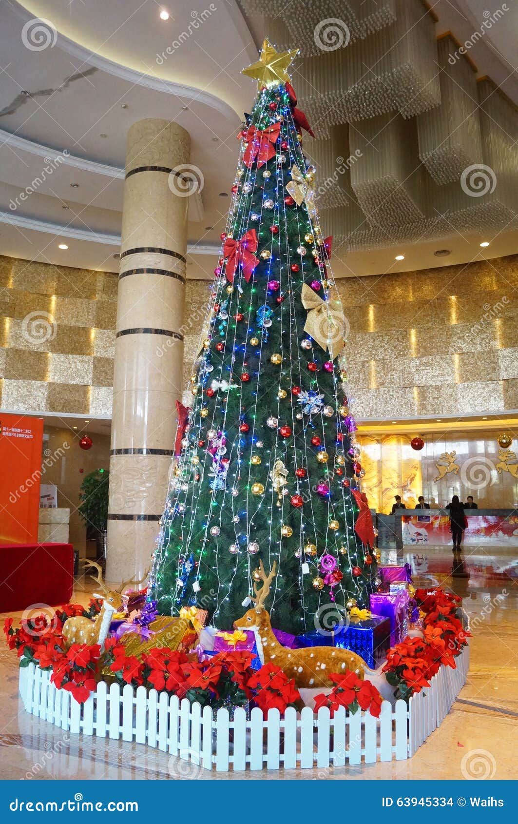 Christmas Tree in the Hotel Lobby Editorial Stock Image Image of