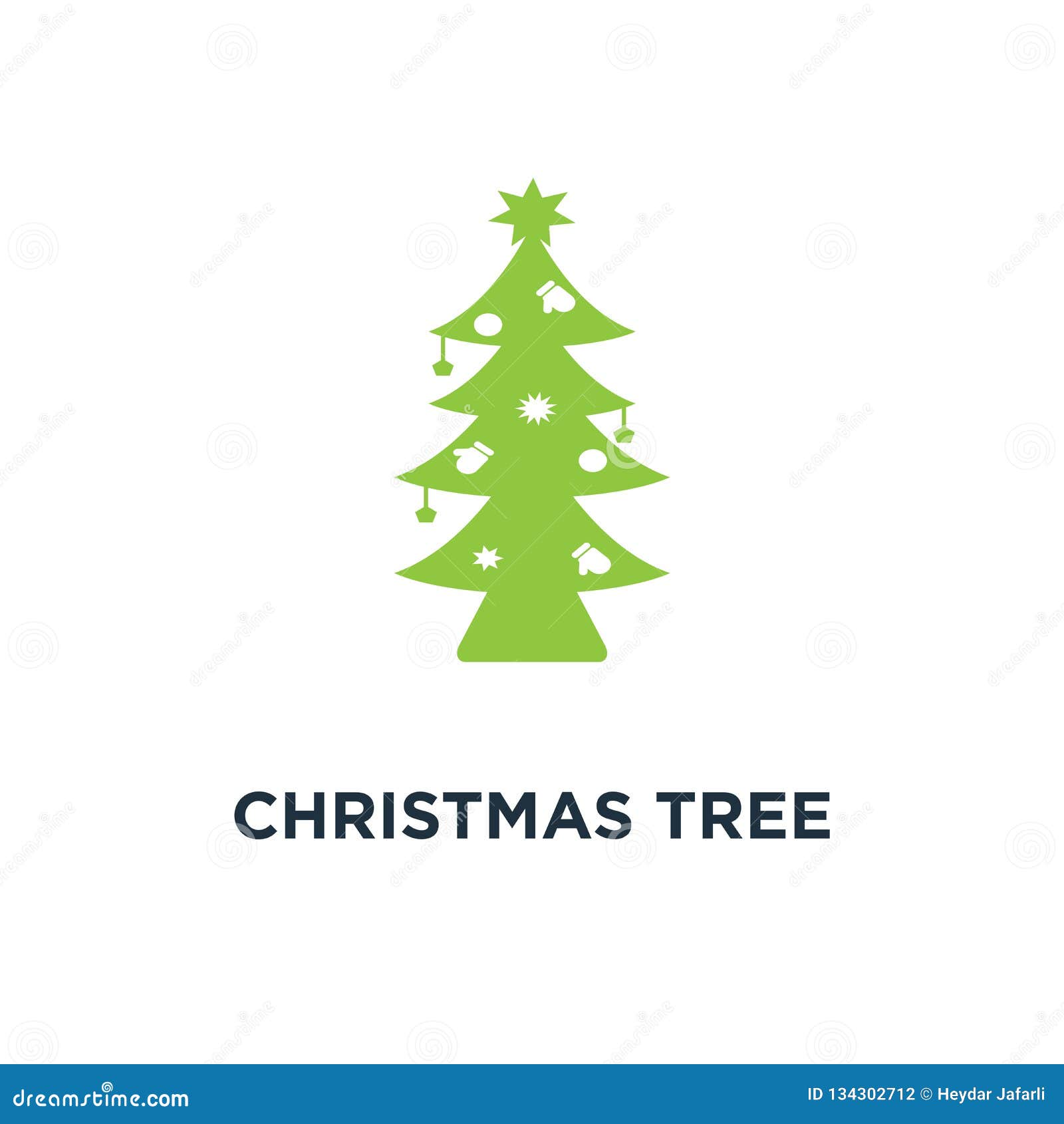 Christmas Tree Icon. Holidays Button Concept Symbol Design, Vect Stock