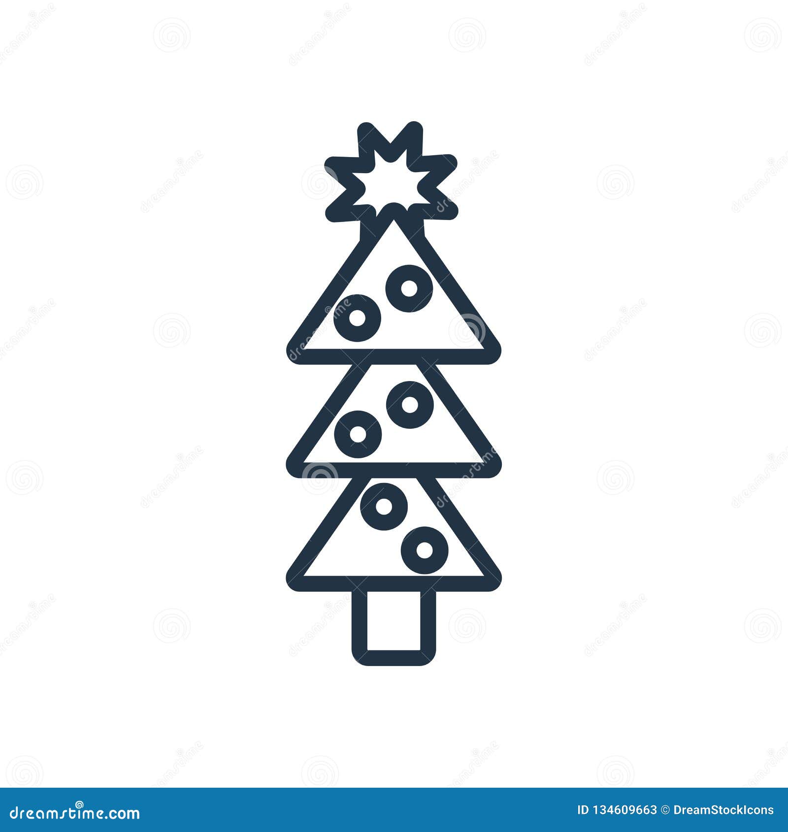 Christmas Tree Icon Vector Isolated On White Background Christmas