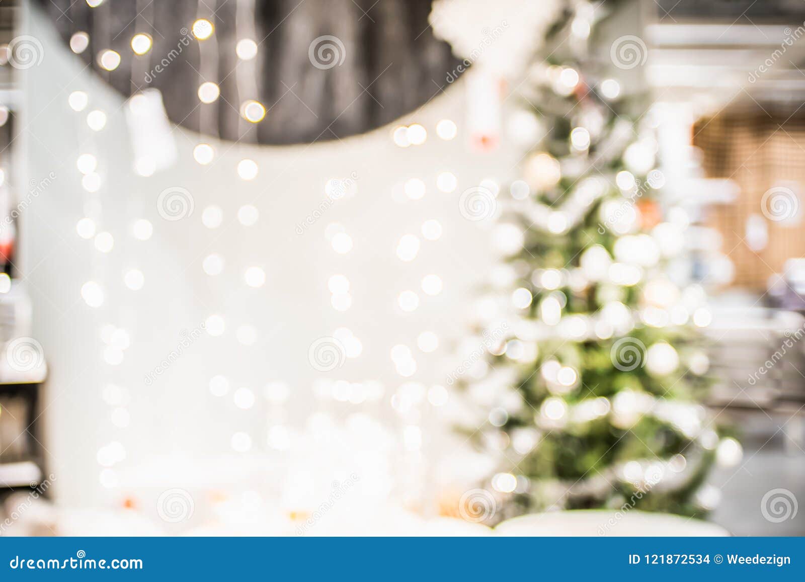 Download Christmas Tree With Light Decoration Blur Bokeh Background Backd Stock Image of