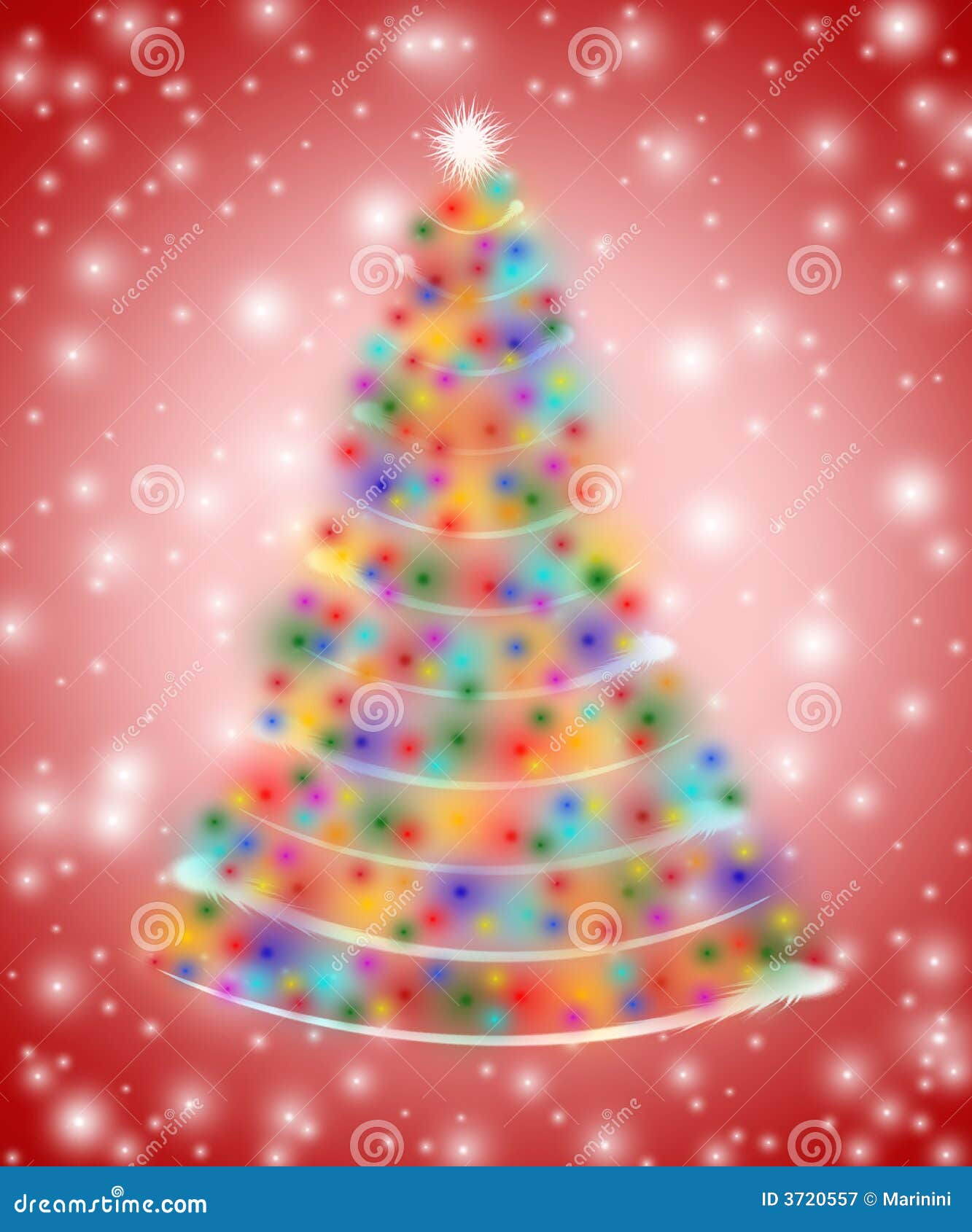 Christmas tree in lights stock illustration. Illustration of orange
