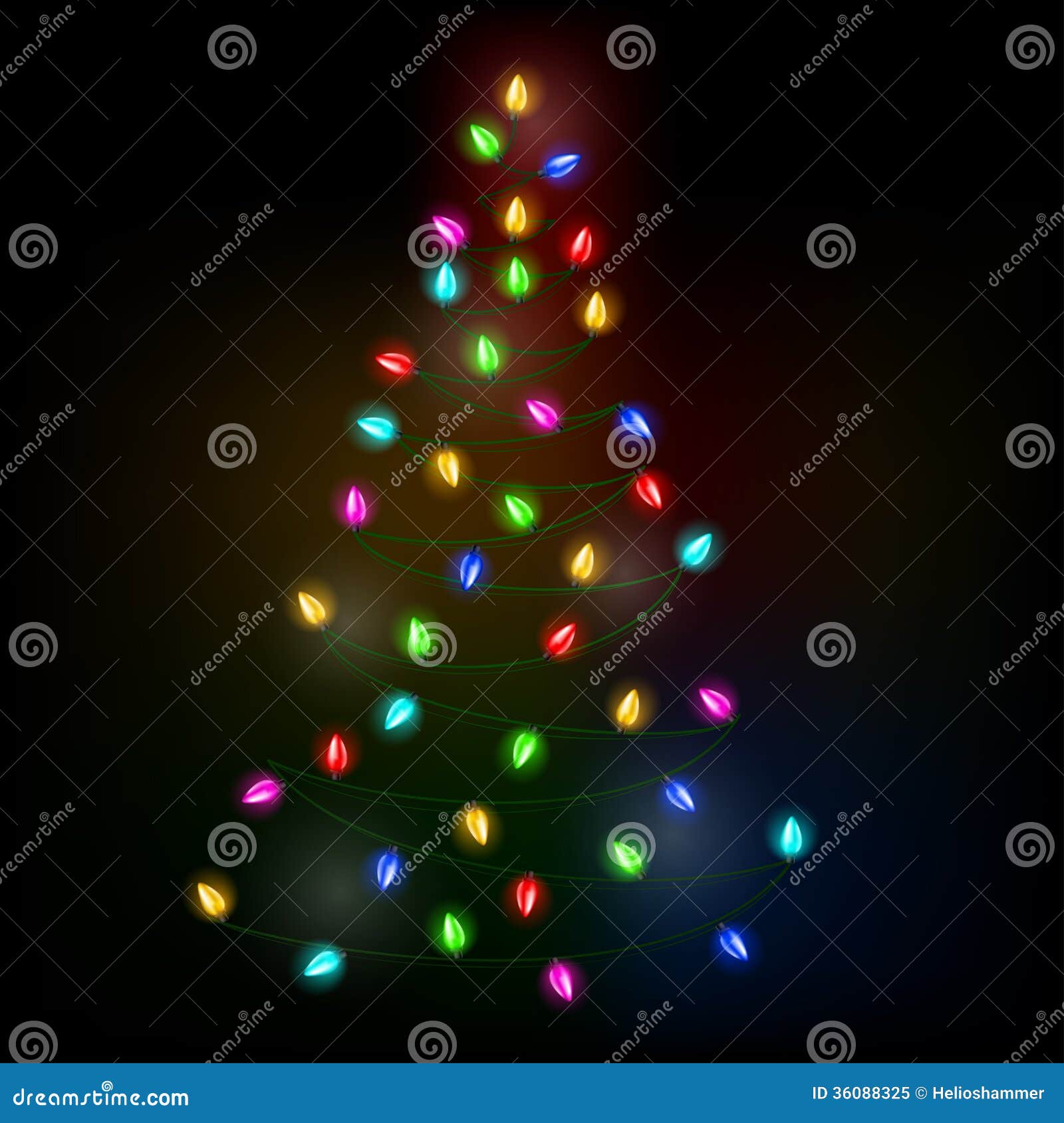 Christmas tree lights stock vector. Illustration of dark 36088325