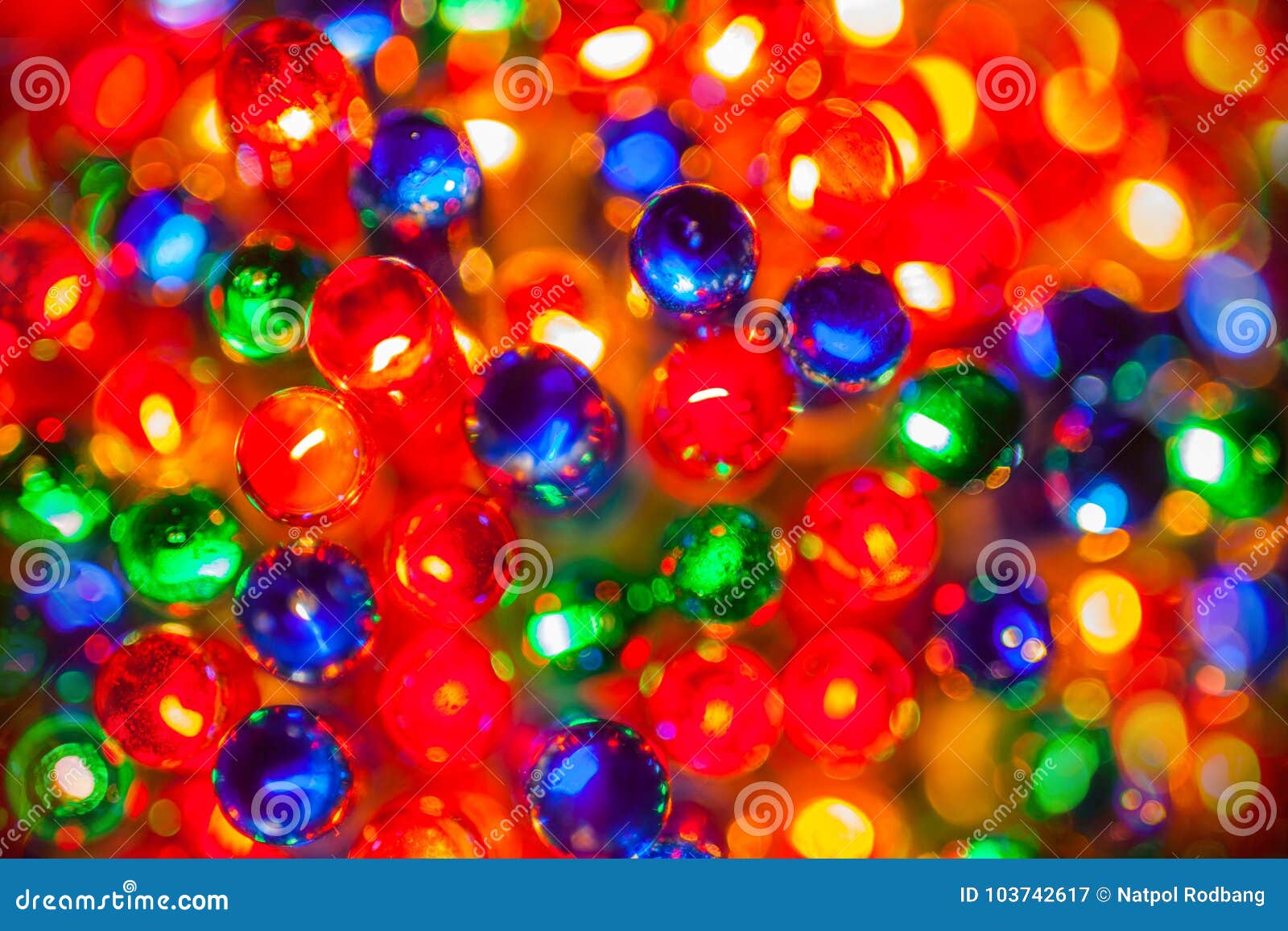 Christmas Tree Lights Bulbs Closeup on Bokeh Colorful Stock Image ...