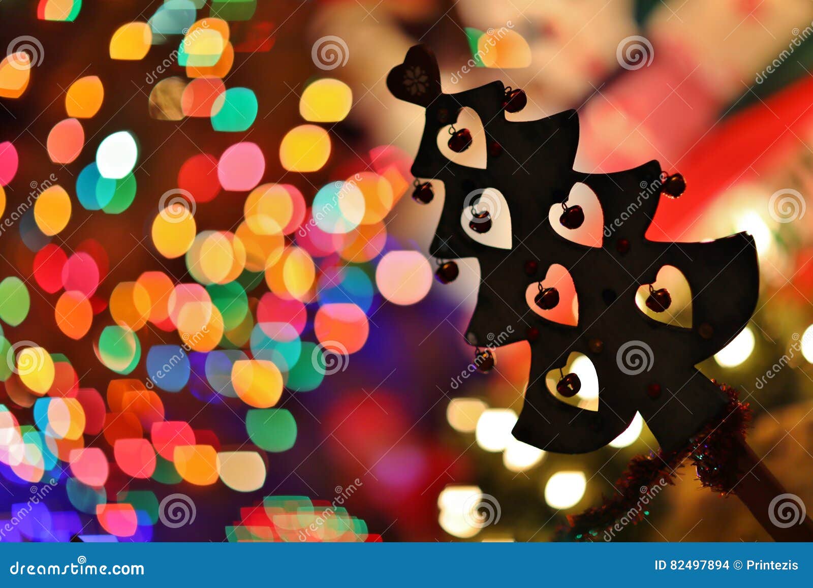 Christmas Tree & Lights - Decoration Lights Background Stock Photo ...