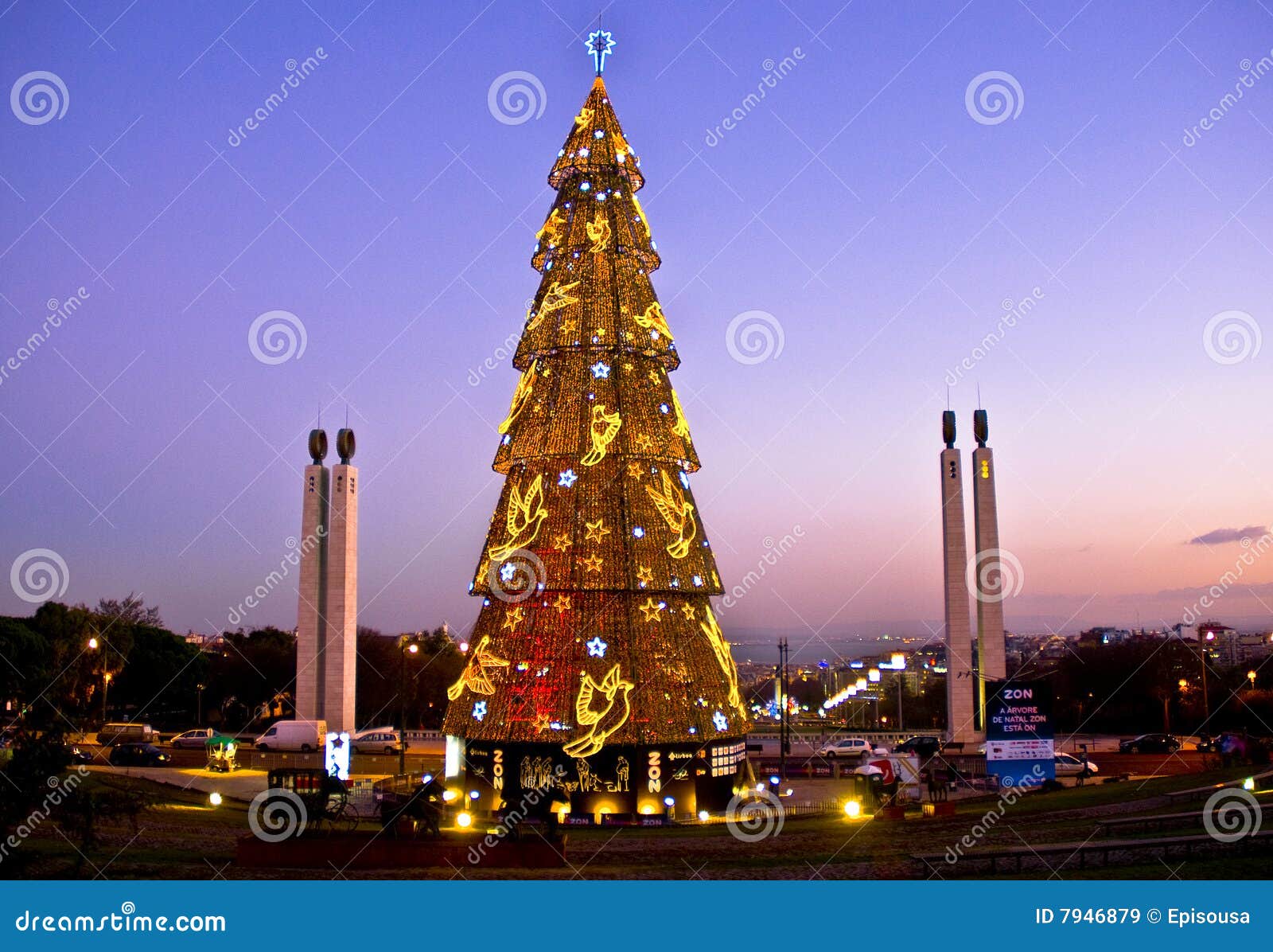 Christmas tree in Lisbon stock image. Image of portugal 7946879