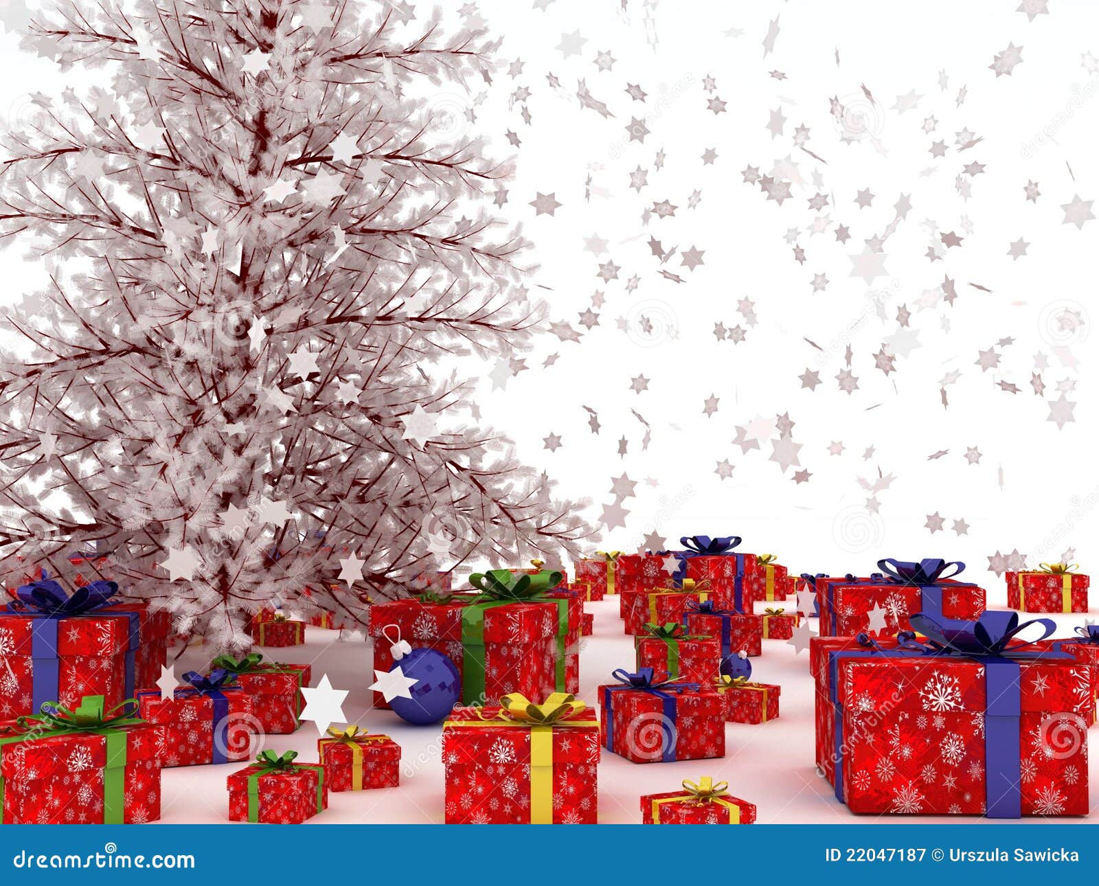 Christmas Tree with Lots of Gifts. Stock Illustration Illustration of