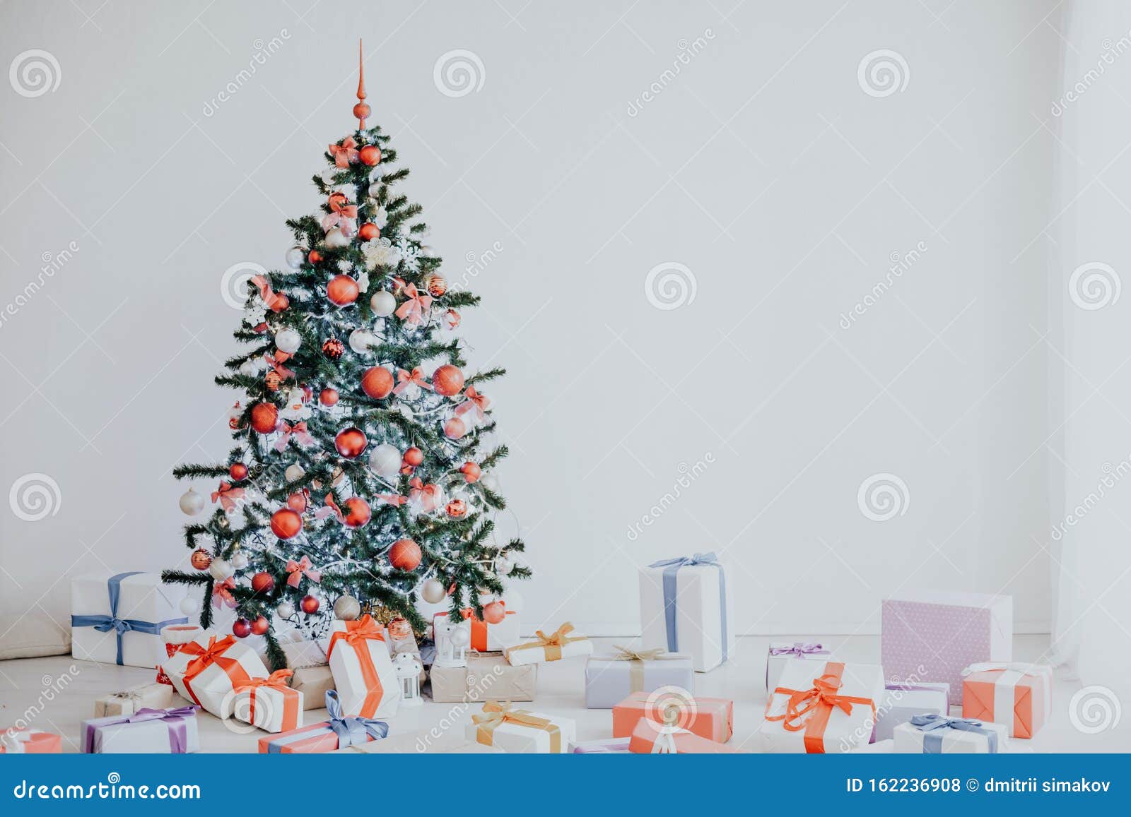 Christmas Tree Lots of Gifts the New Year Decor Stock Photo Image of