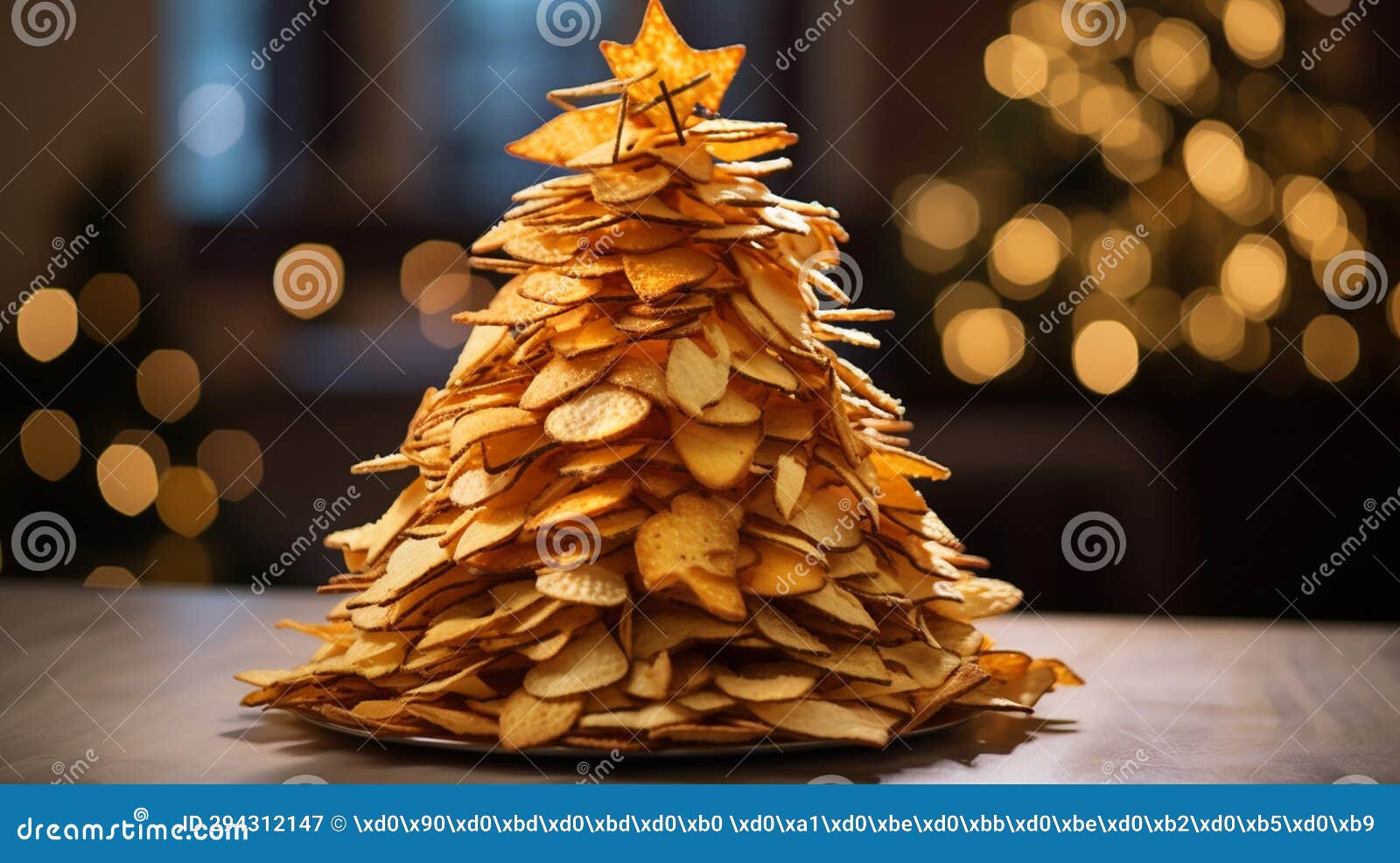 Christmas Tree Made of Chips Stock Illustration Illustration of