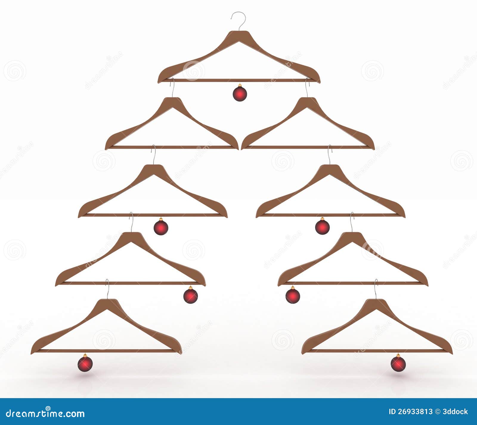 Christmas Tree Made of Clothes Hangers Decorated Stock Illustration