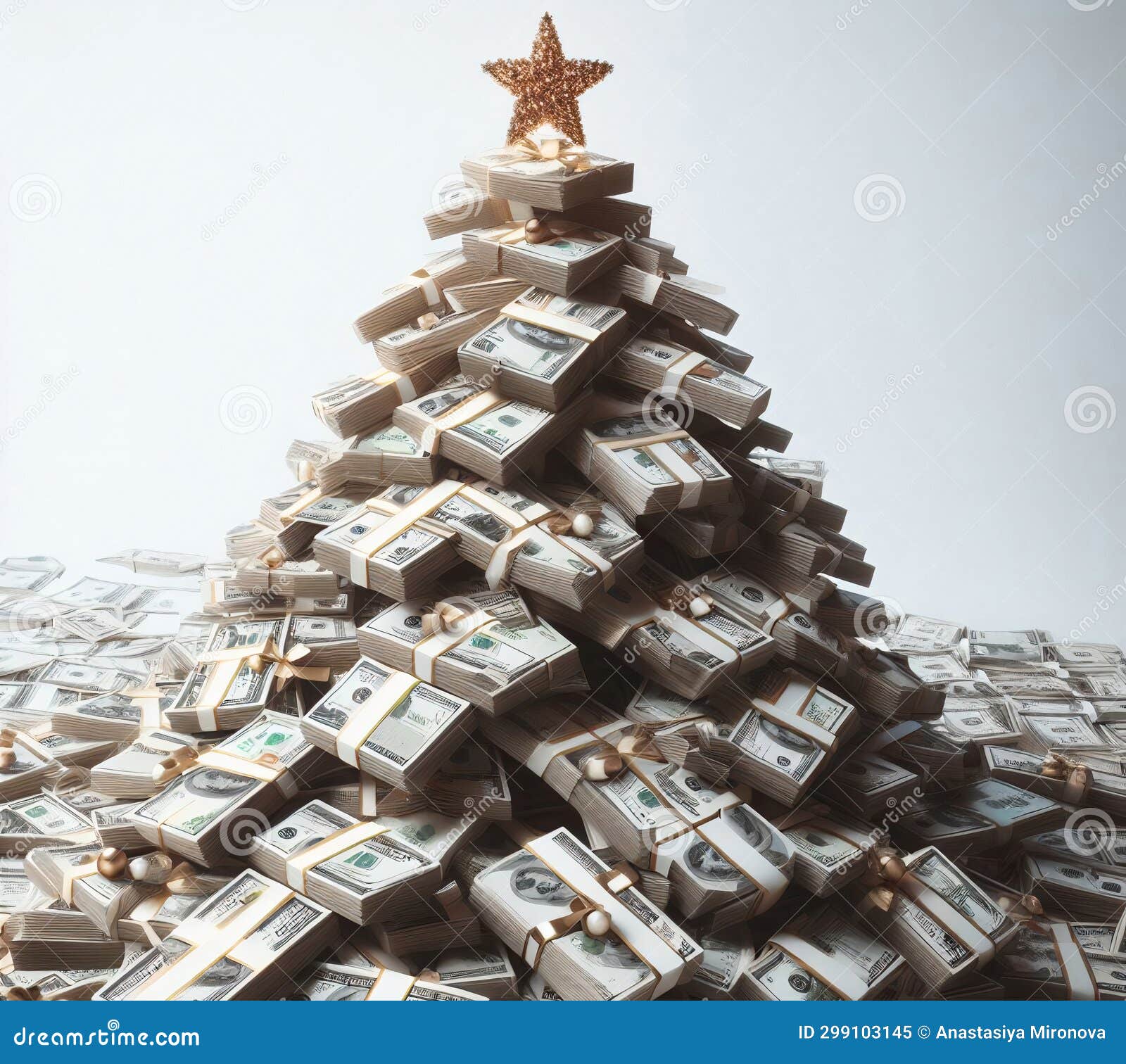 Christmas Tree Made of Dollars Stock Image Image of loan, decoration