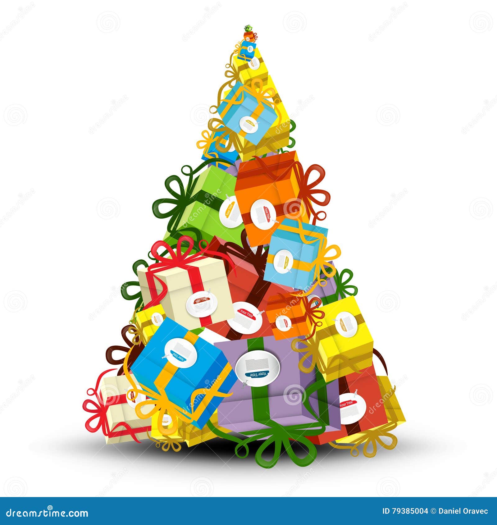 Christmas Tree Made from Gift Boxes Stock Vector Illustration of gift