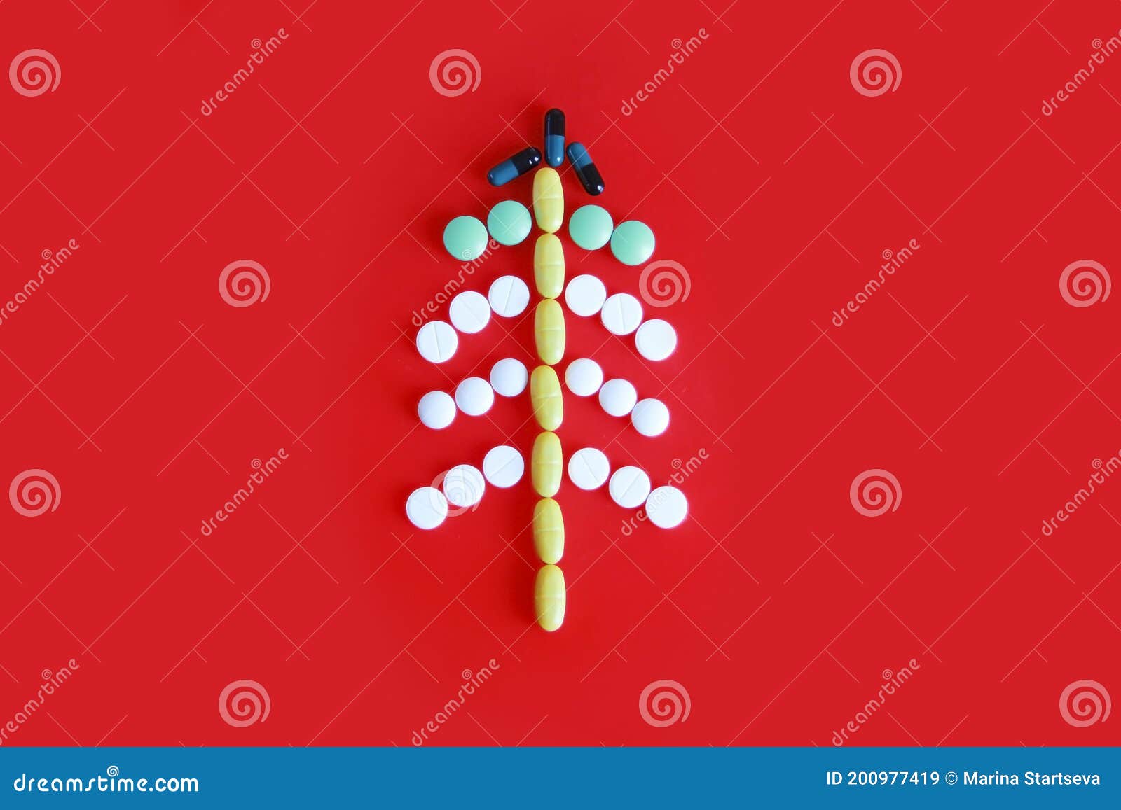 Christmas Tree Made of Medical a Pills Stock Image Image of decoration, composition 200977419