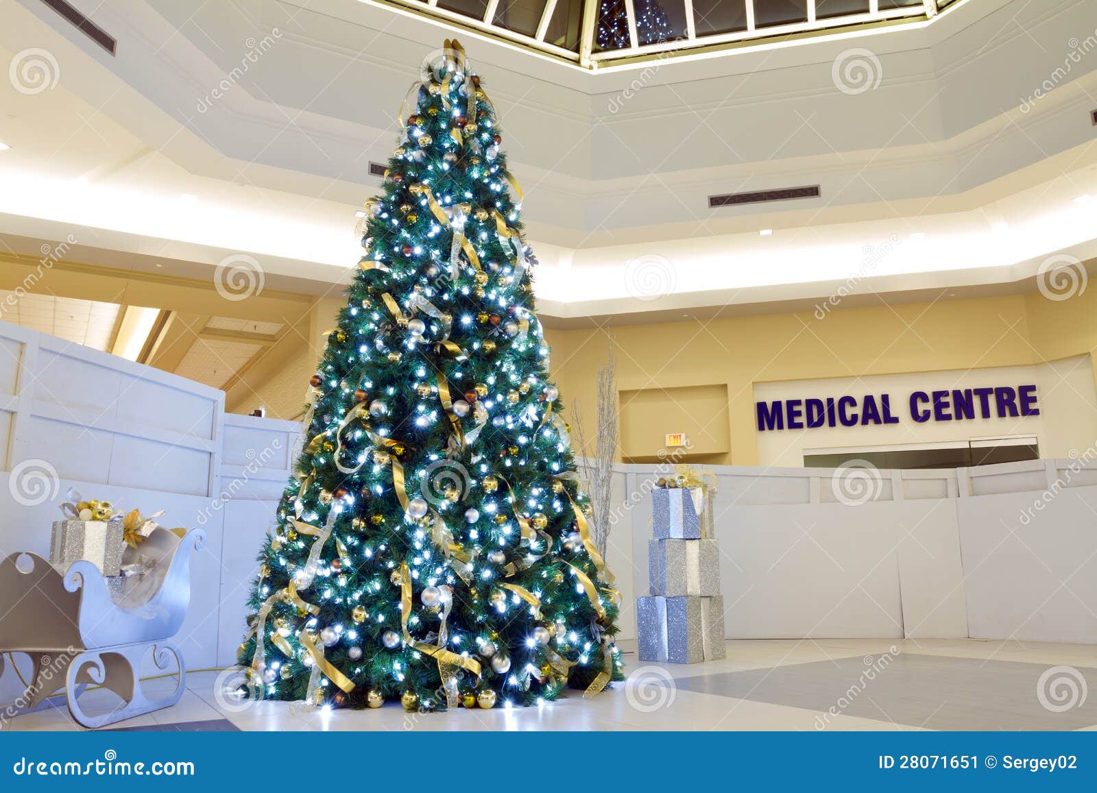 Christmas Tree and Medical Centre Stock Image Image of backgrounds
