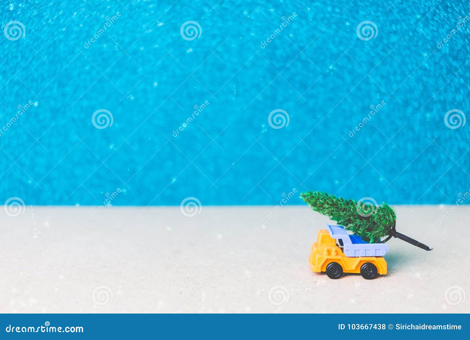 Christmas Tree on Miniature Car. Stock Photo Image of ornament, wood