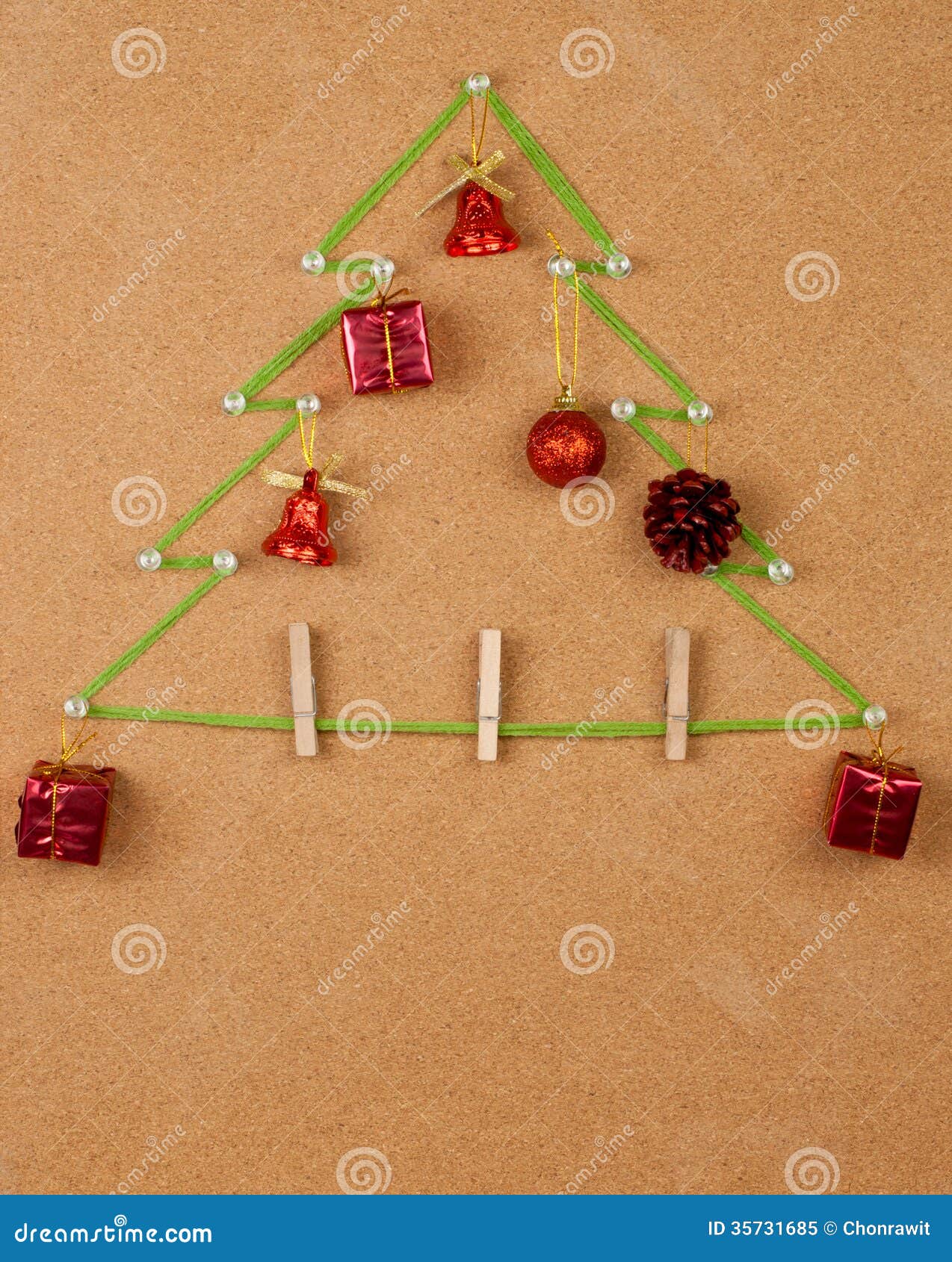 Christmas Tree on Noticeboard Stock Image Image of leaf, concept