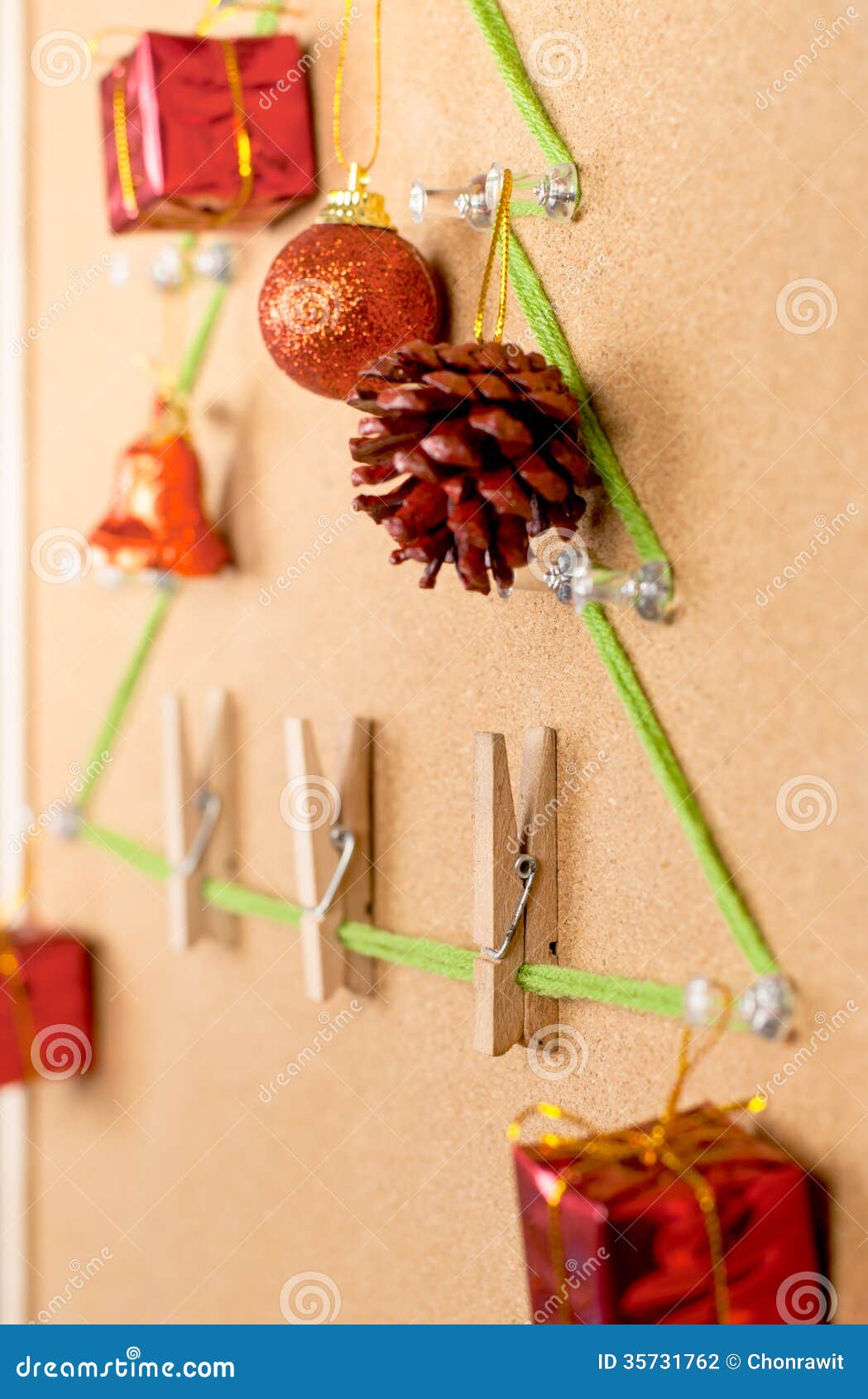 Christmas Tree on Noticeboard Stock Photo Image of christmas